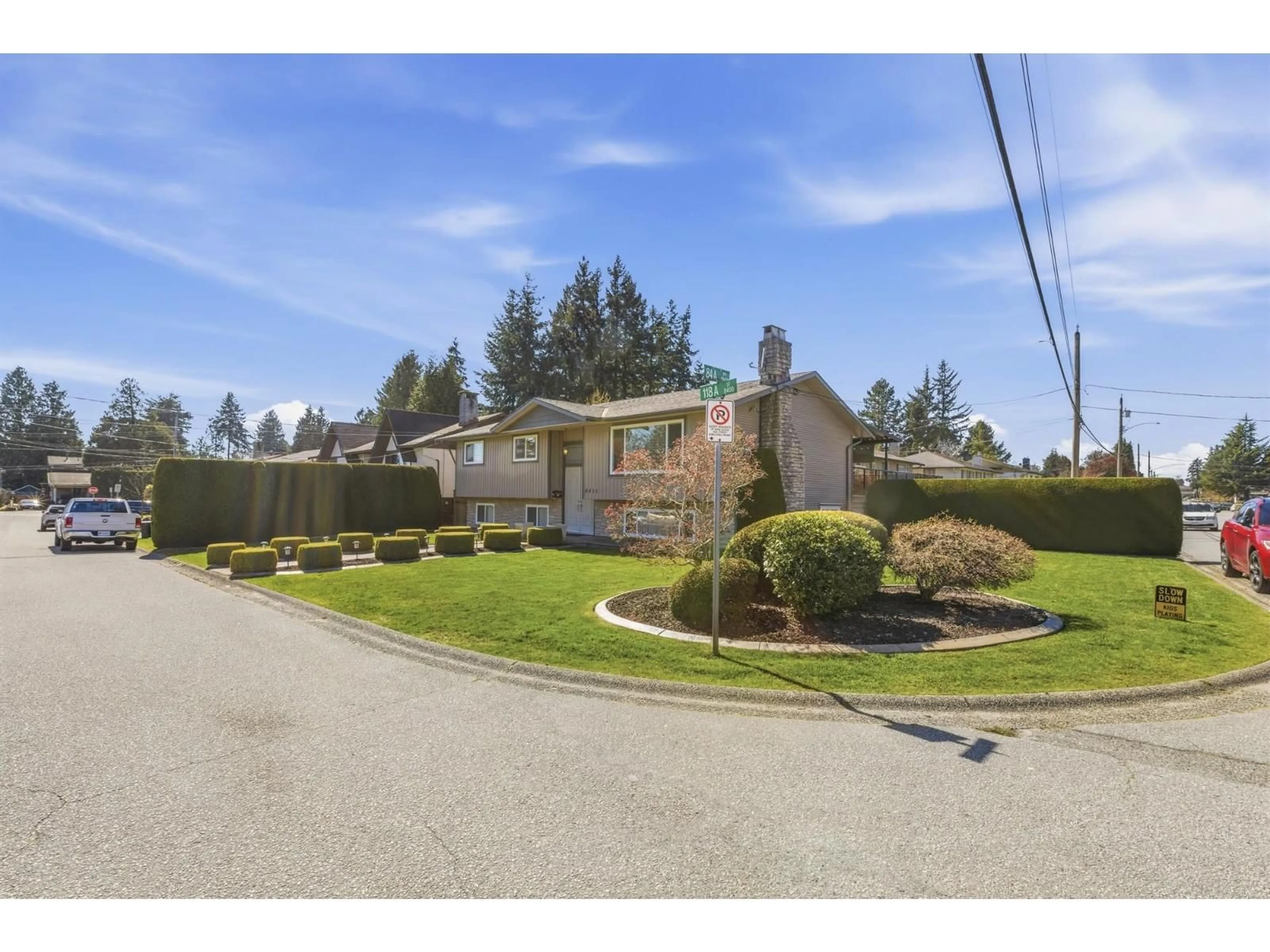 A pic from outside/outdoor area/front of a property/back of a property/a pic from drone, street for 8431 118A STREET, Delta British Columbia V4C6K7