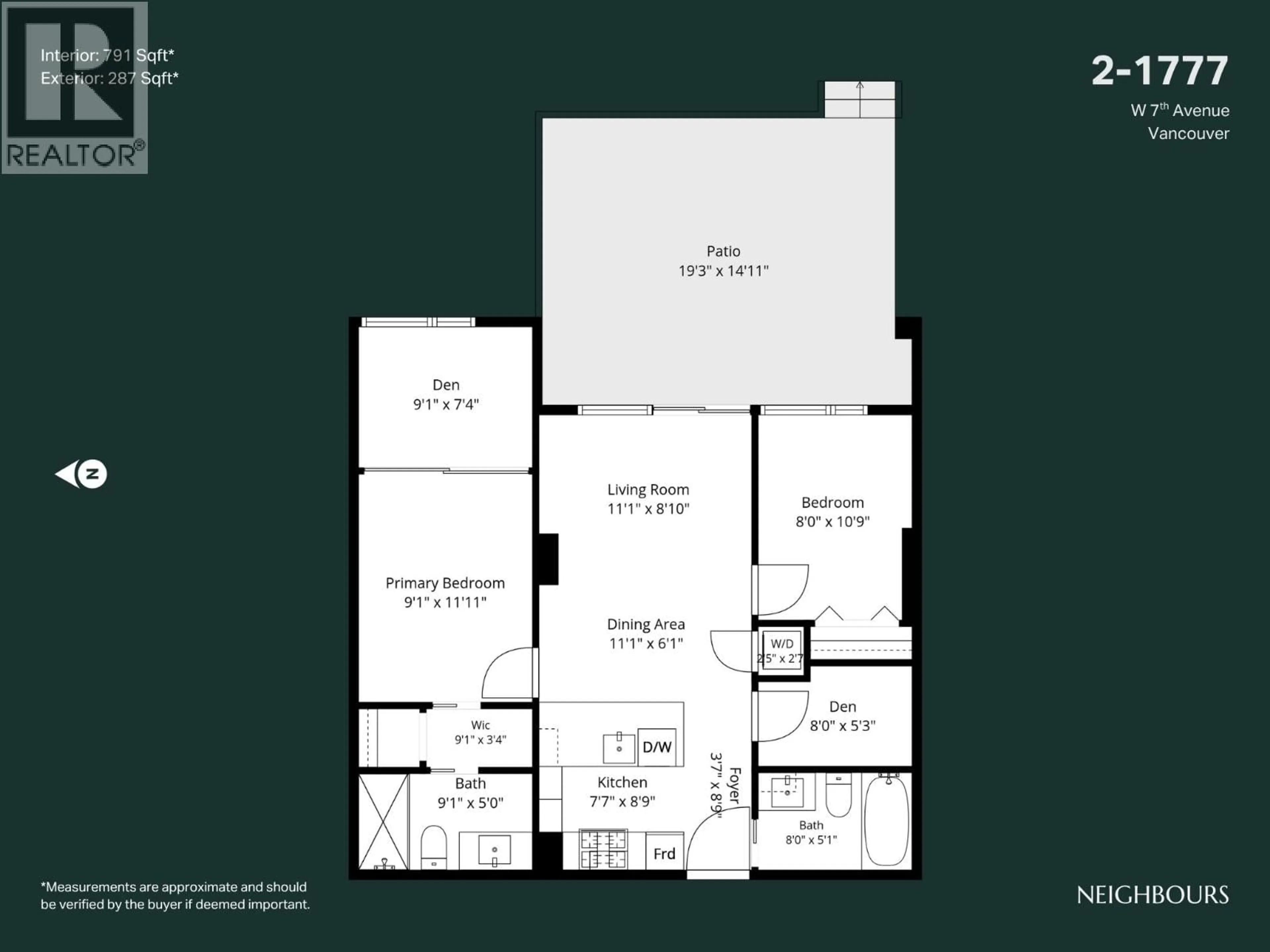 Floor plan for 2 - 1777 7TH AVENUE, Vancouver British Columbia V6J0E5