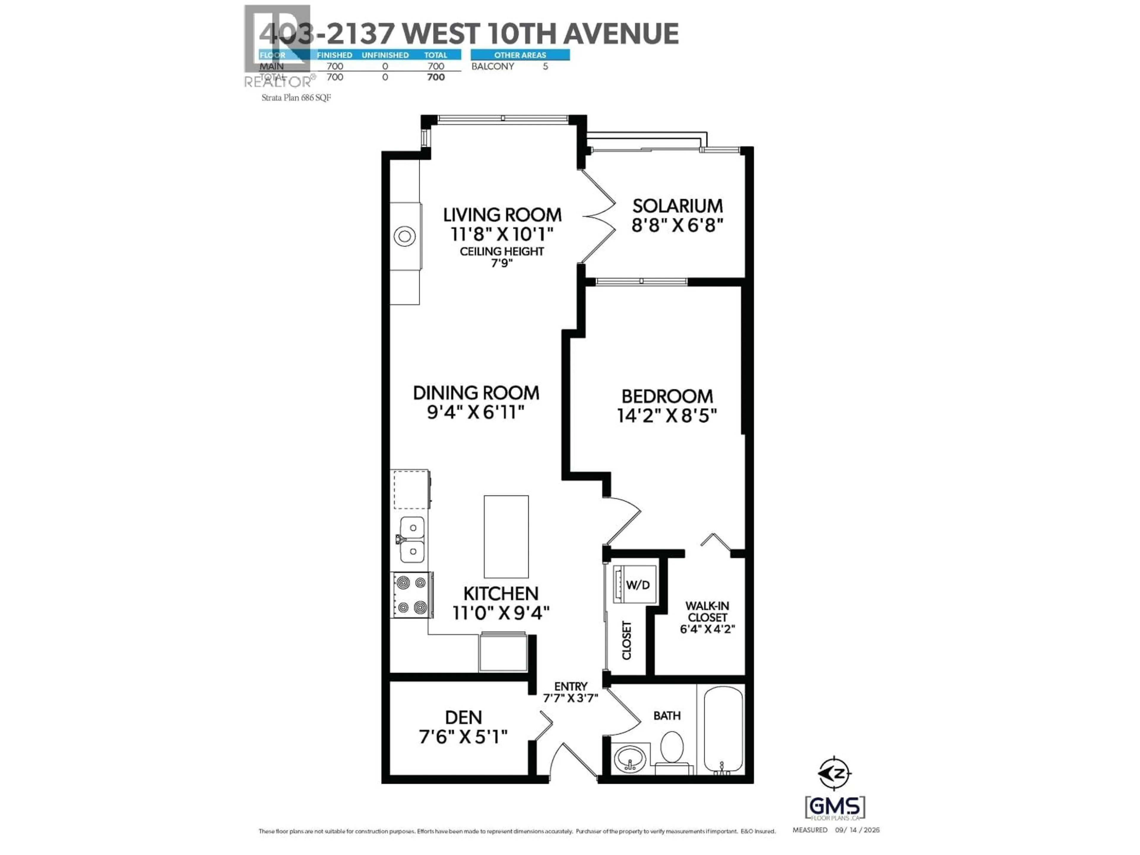 Floor plan for 403 - 2137 10TH AVENUE, Vancouver British Columbia V6K4W4