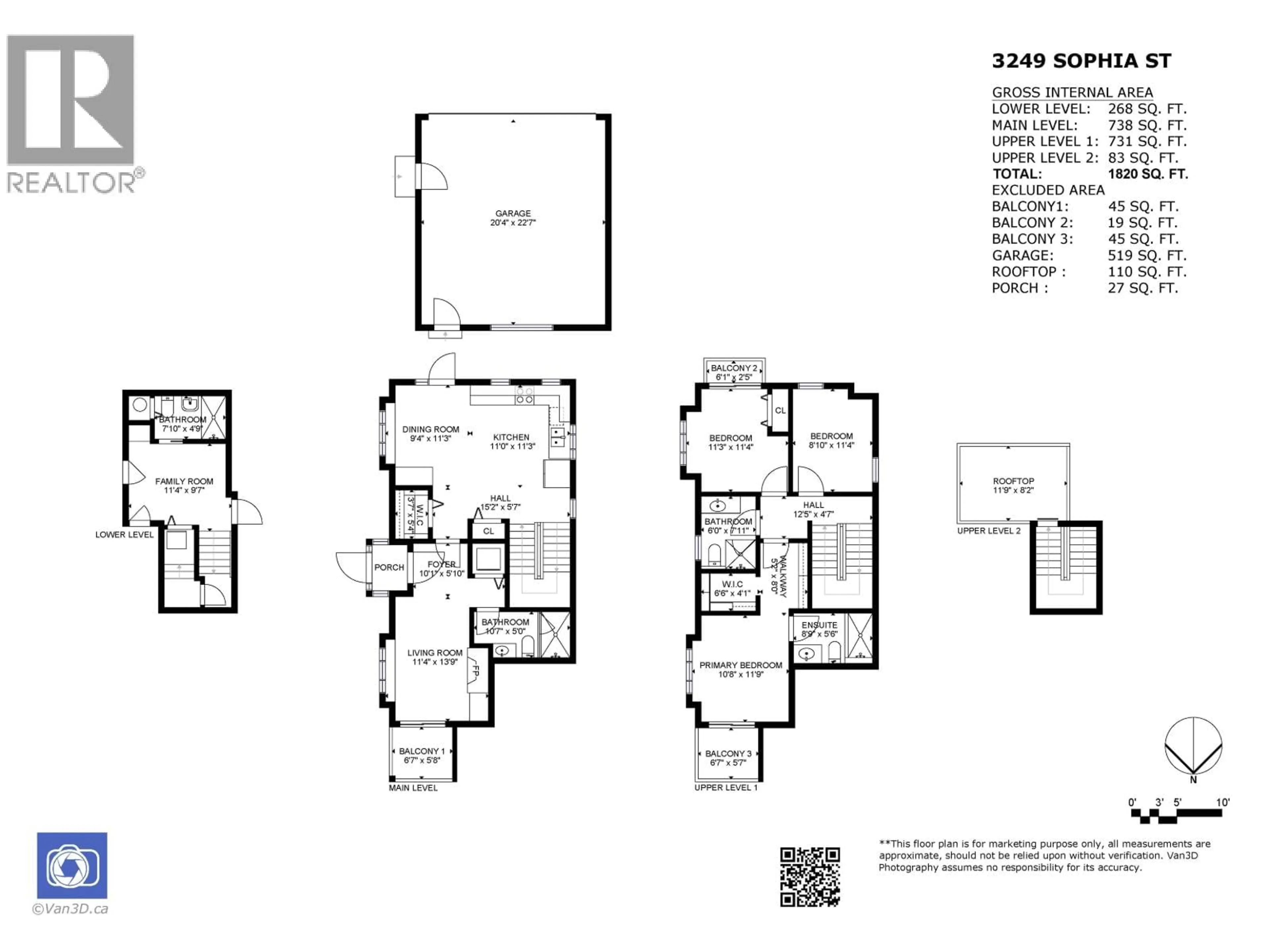 Floor plan for 3249 SOPHIA STREET, Vancouver British Columbia V5V3T2