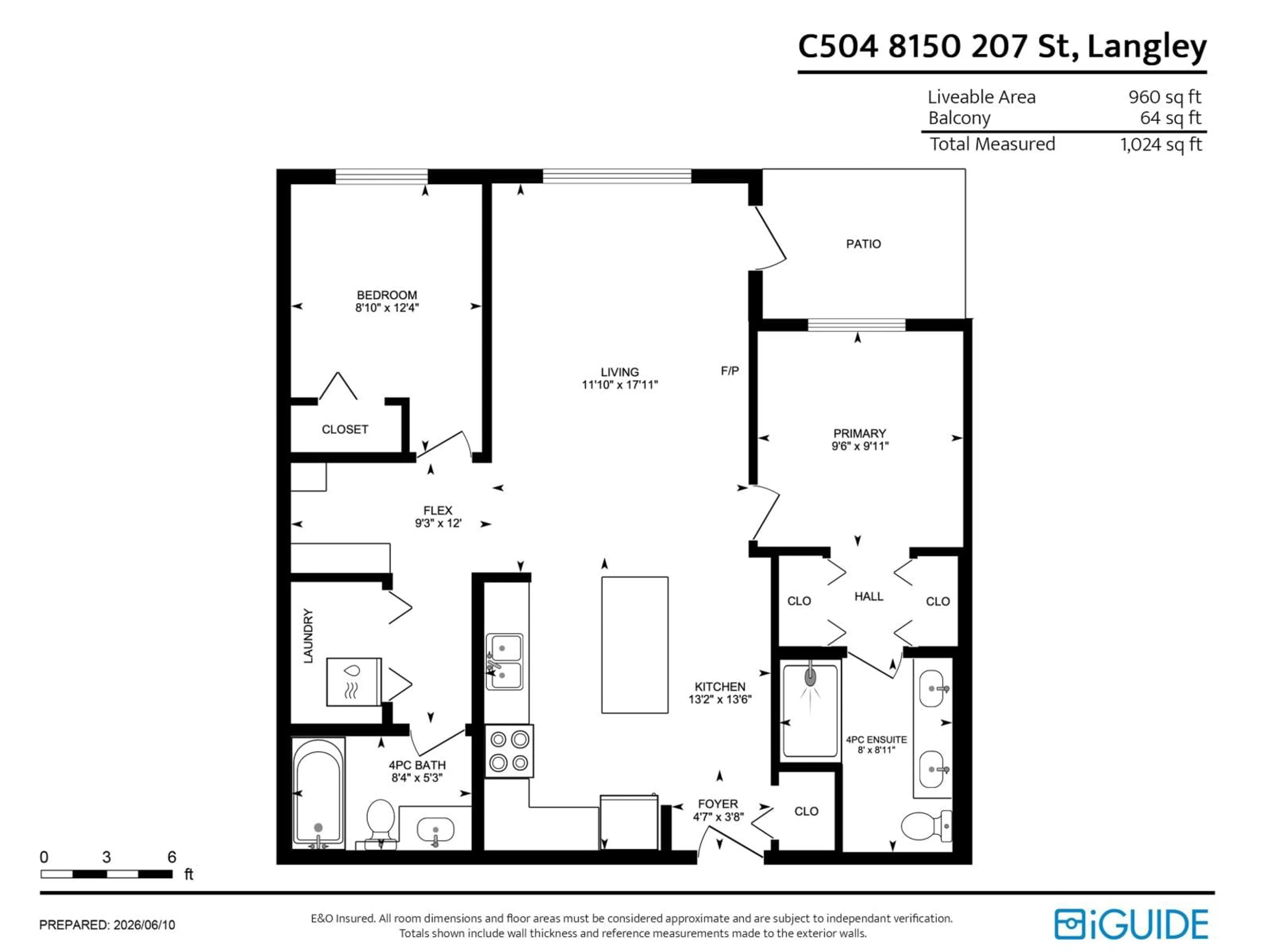 Floor plan for C504 - 8150 207 STREET, Langley British Columbia V2Y4J4