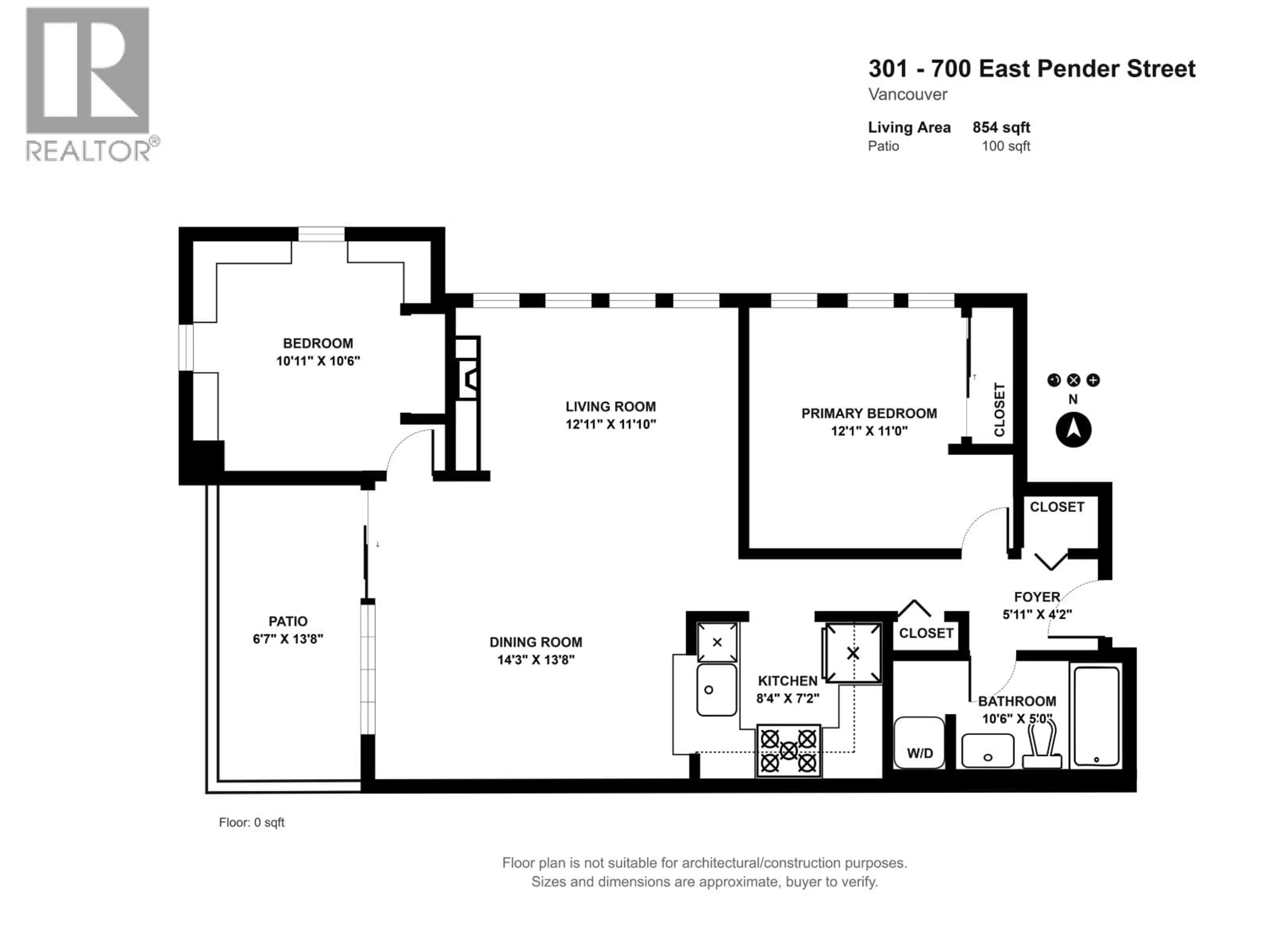 Floor plan for 301 - 700 PENDER STREET, Vancouver British Columbia V6A1V7