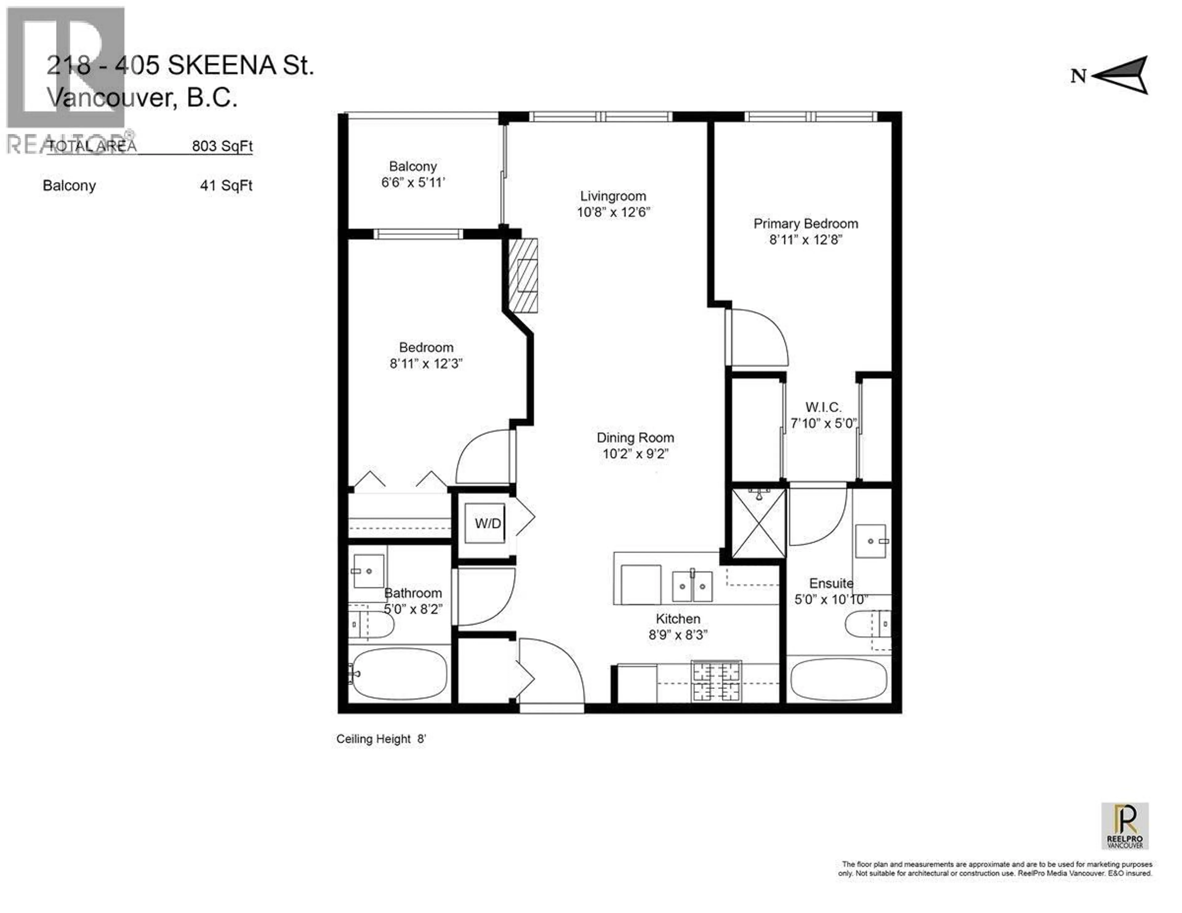 Floor plan for 218 - 405 SKEENA STREET, Vancouver British Columbia V5K0A3