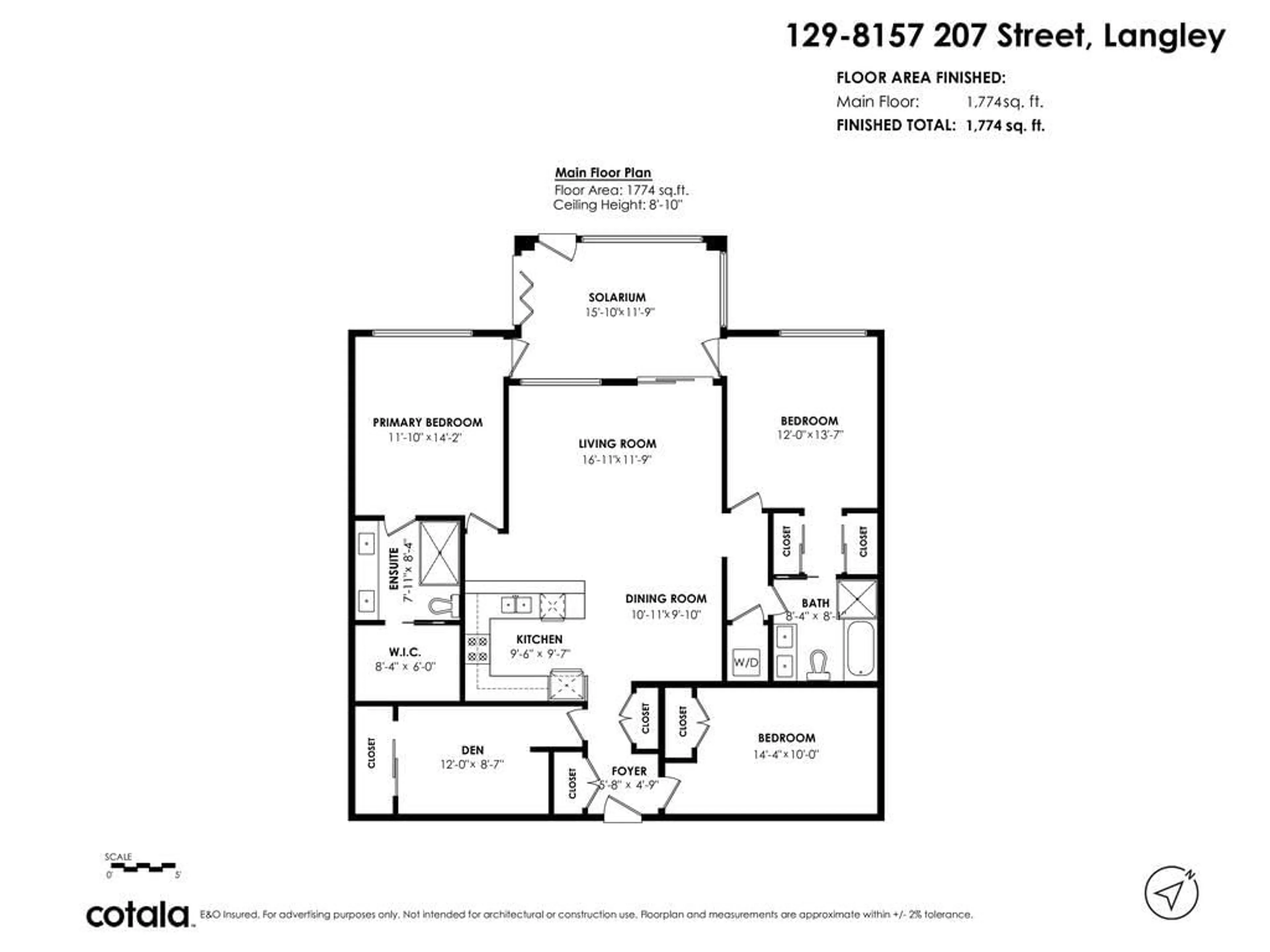 Floor plan for 129 - 8157 207 STREET, Langley British Columbia V2Y0V3