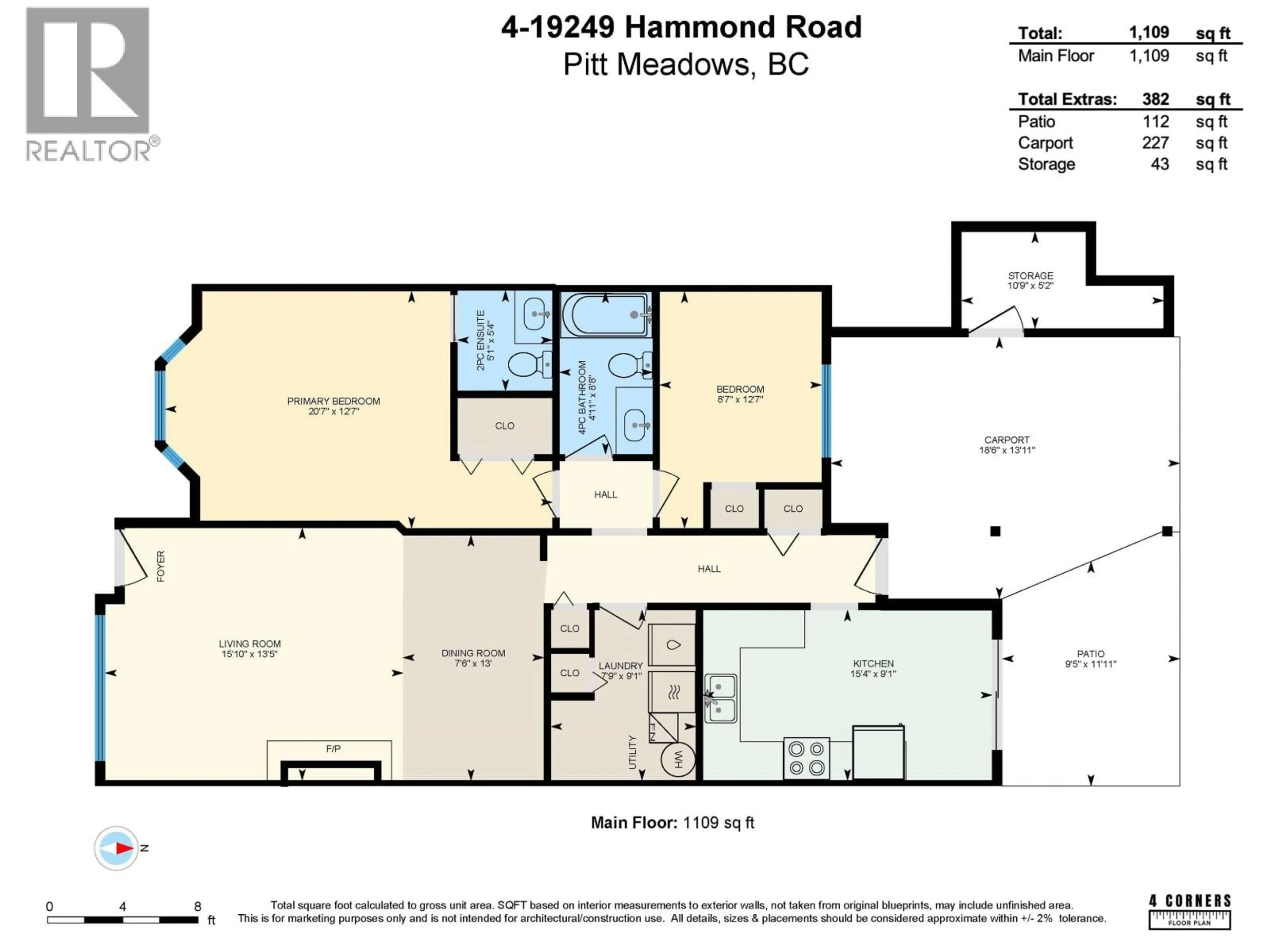 Floor plan for 4 - 19249 HAMMOND ROAD, Pitt Meadows British Columbia V3Y2B7