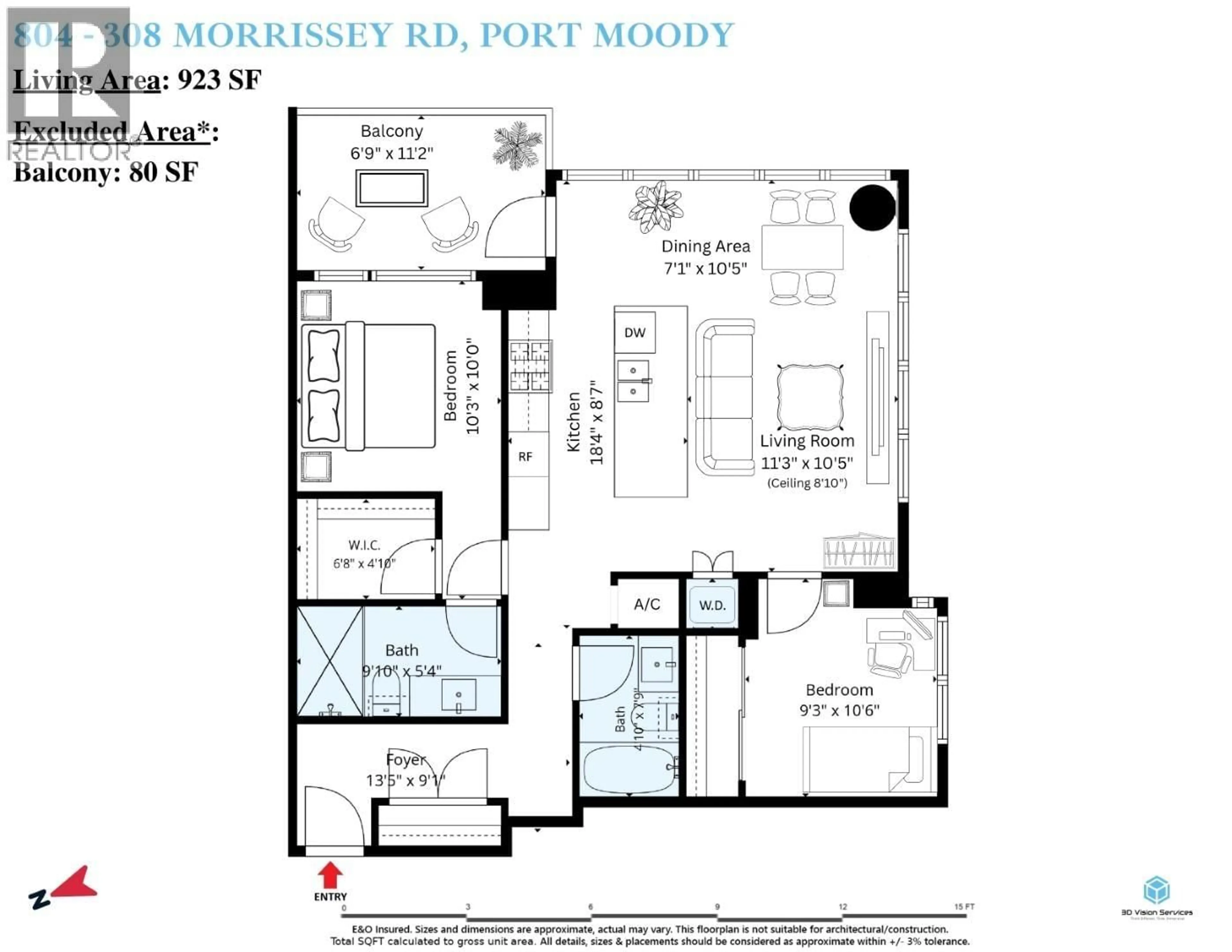 Floor plan for 804 - 308 MORRISSEY ROAD, Port Moody British Columbia V3H0M2