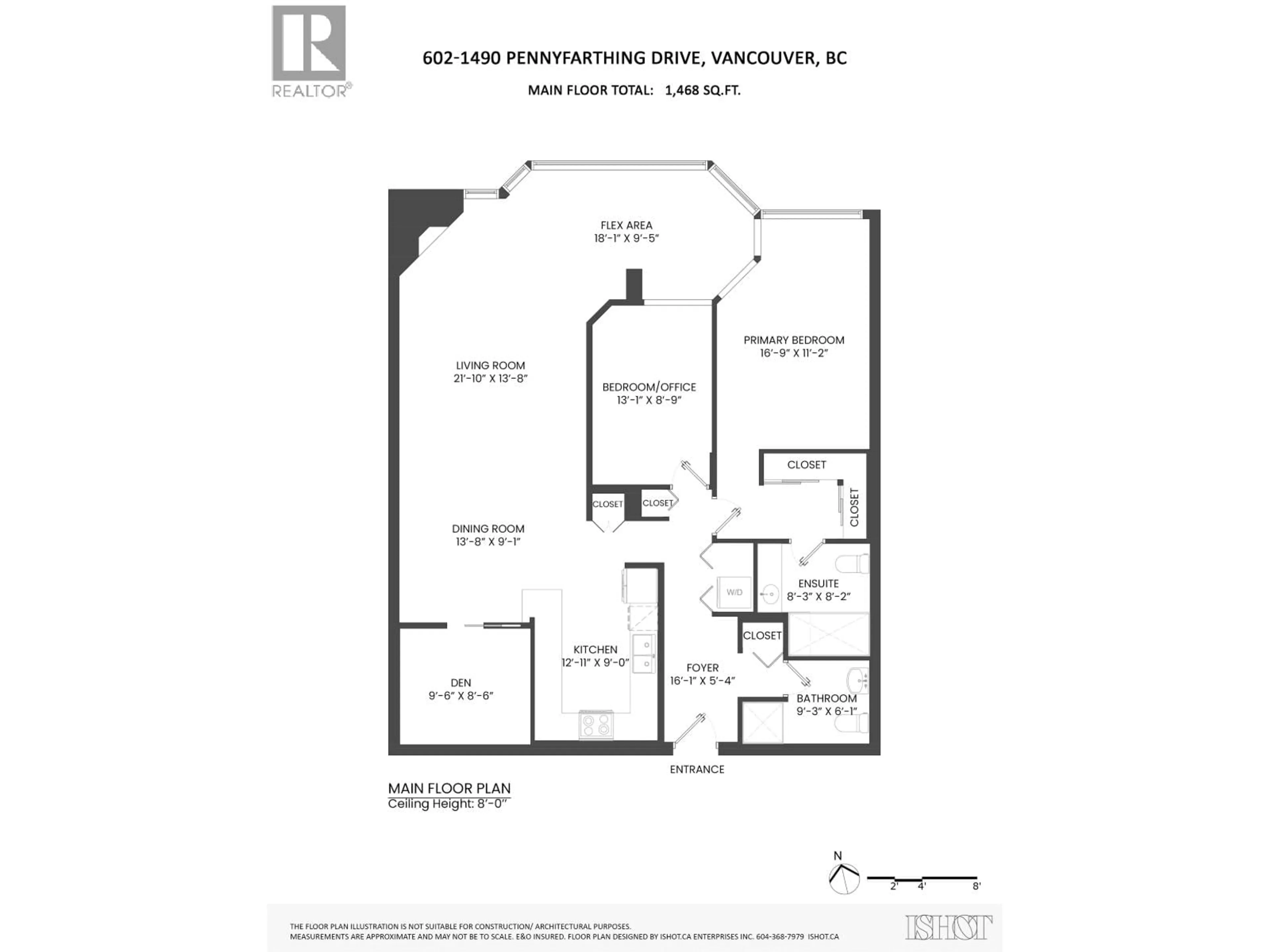 Floor plan for 602 - 1490 PENNYFARTHING DRIVE, Vancouver British Columbia V6J4Z3