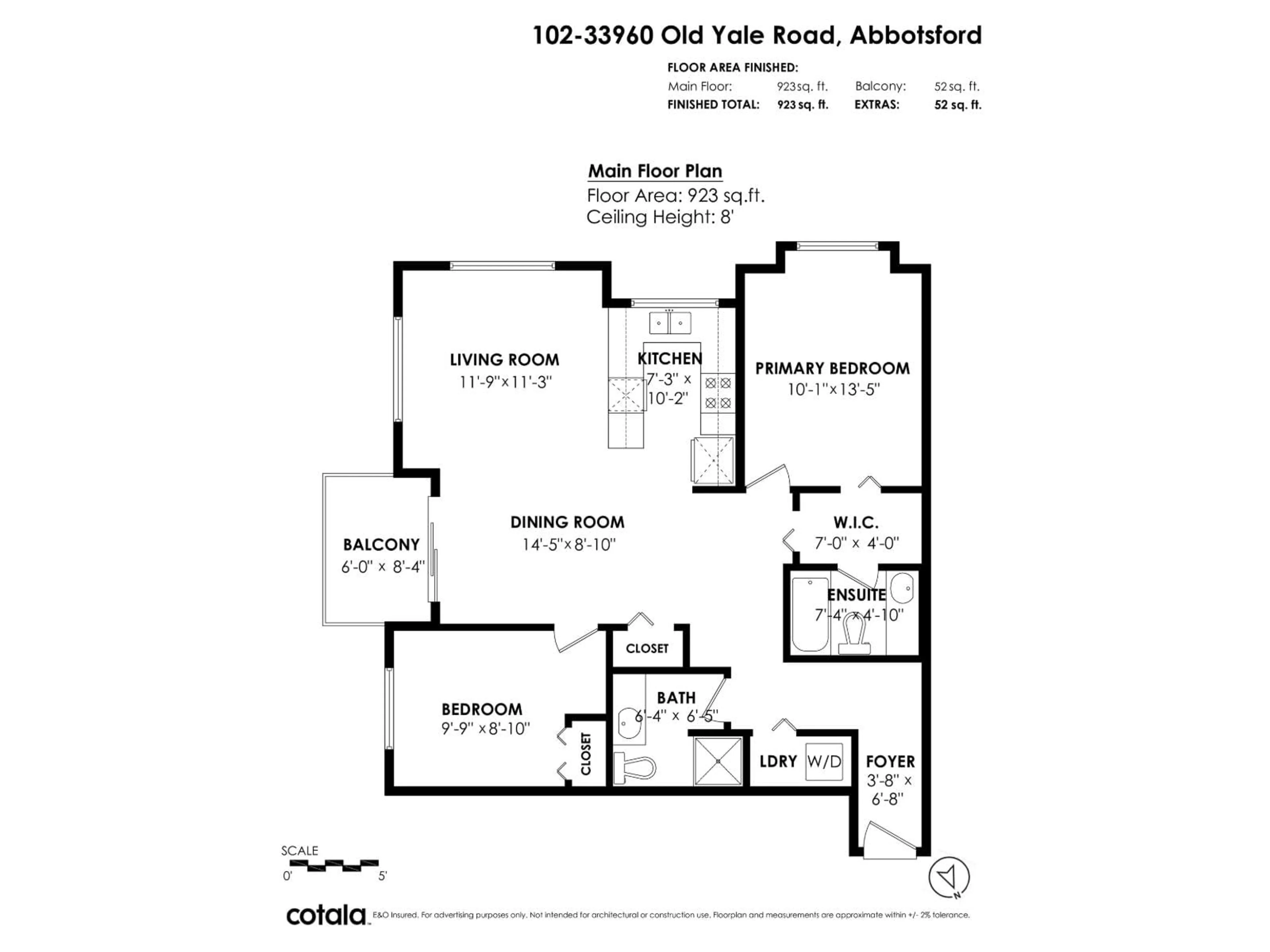 Floor plan for 102 - 33960 OLD YALE ROAD, Abbotsford British Columbia V2S2J9
