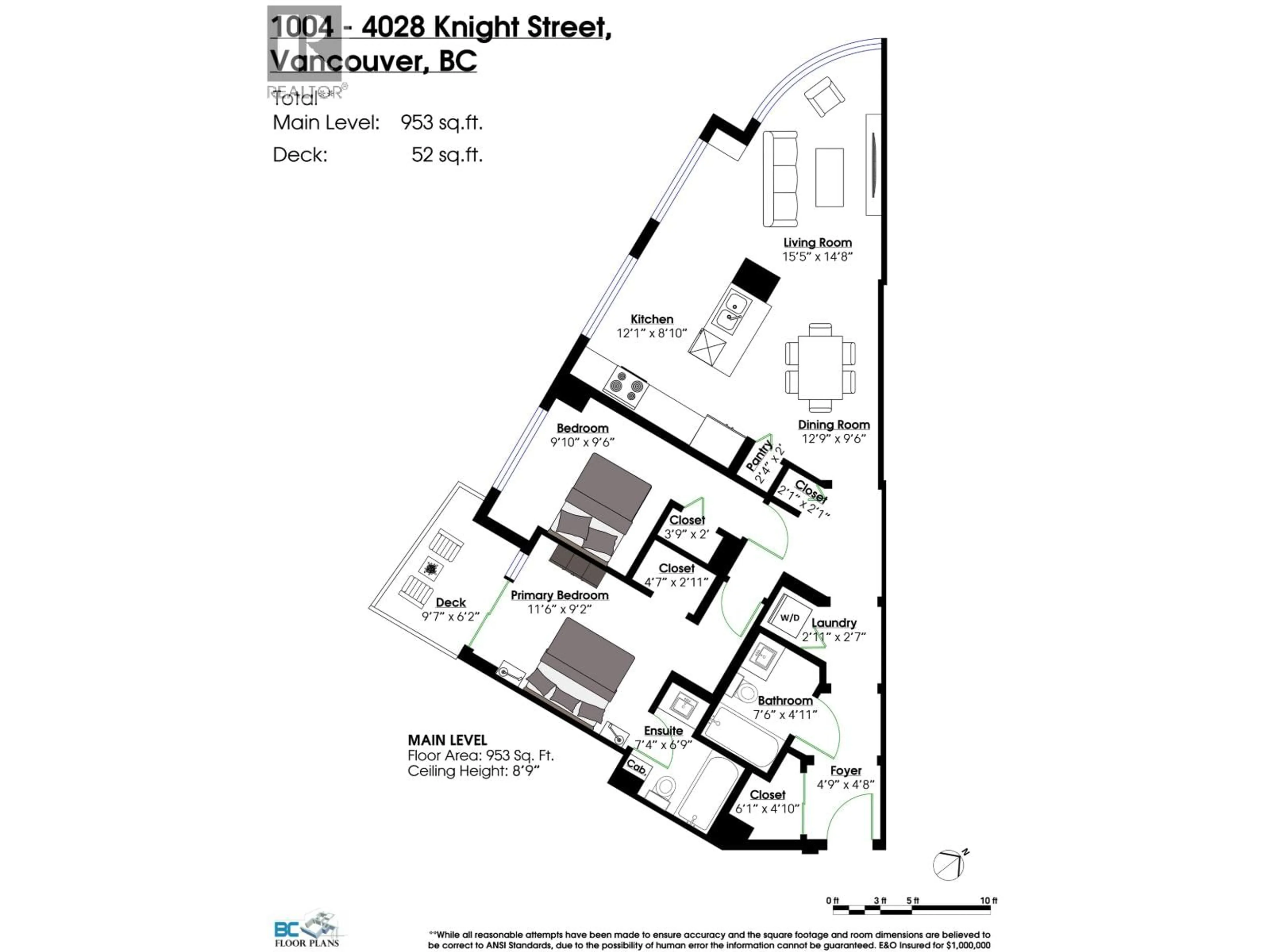 Floor plan for 1004 - 4028 KNIGHT STREET, Vancouver British Columbia V5N5Y8