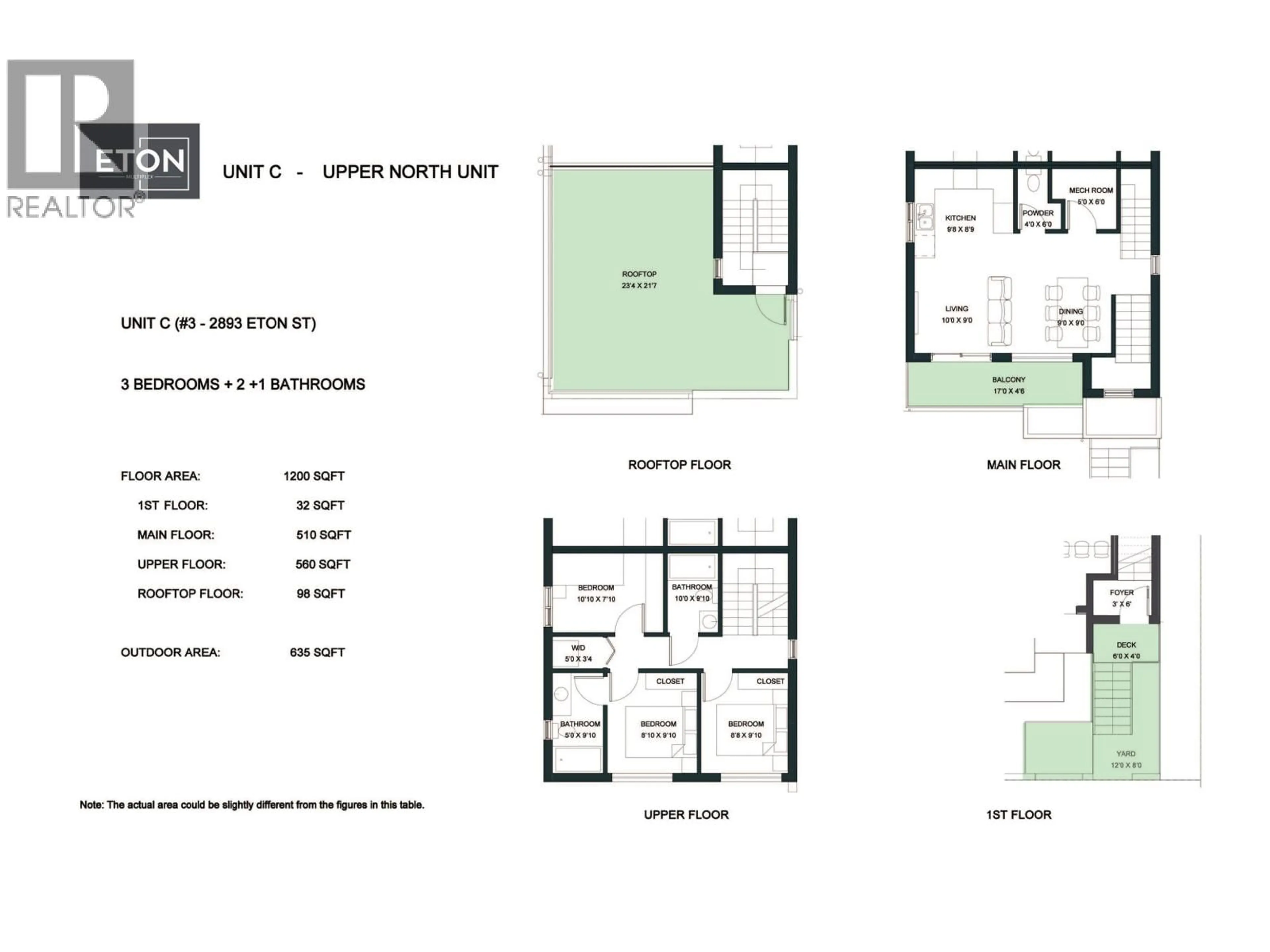 Floor plan for 3 - 2893 ETON STREET, Vancouver British Columbia V5K1K4