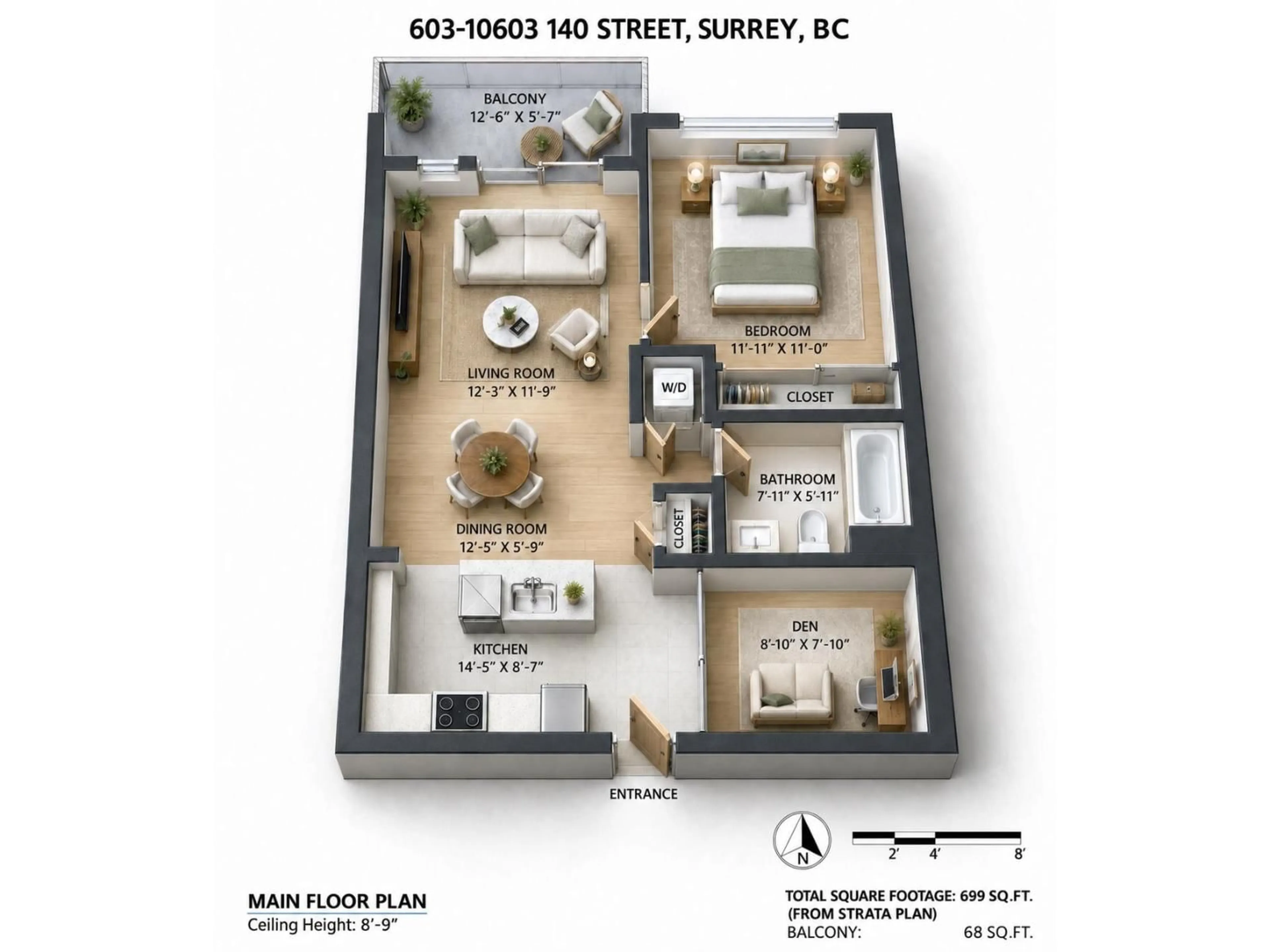 Floor plan for 603 - 10603 140 STREET, Surrey British Columbia V3T0M8