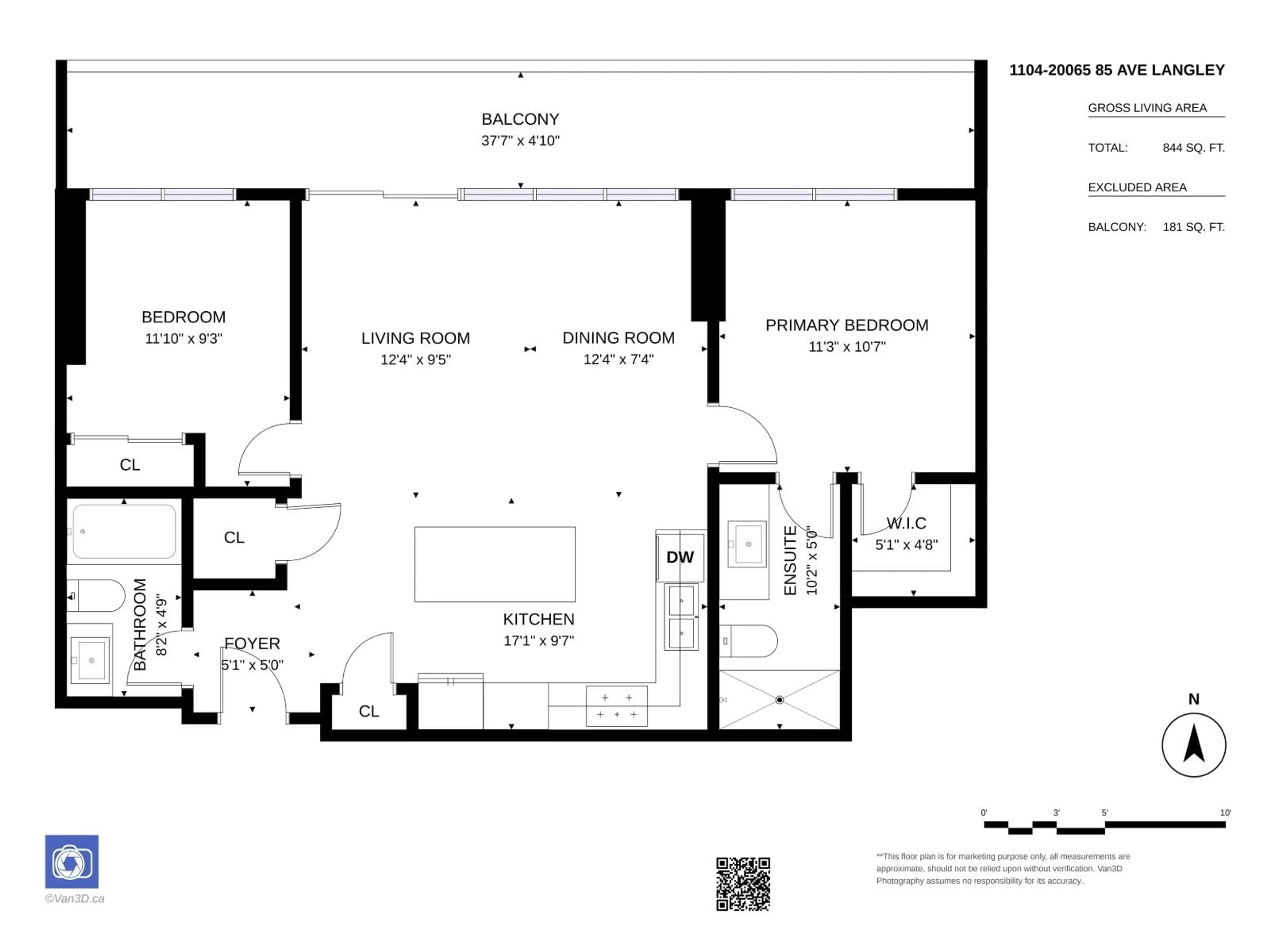 Floor plan for 1104 - 20065 85 AVENUE, Langley British Columbia V2Y3Y5