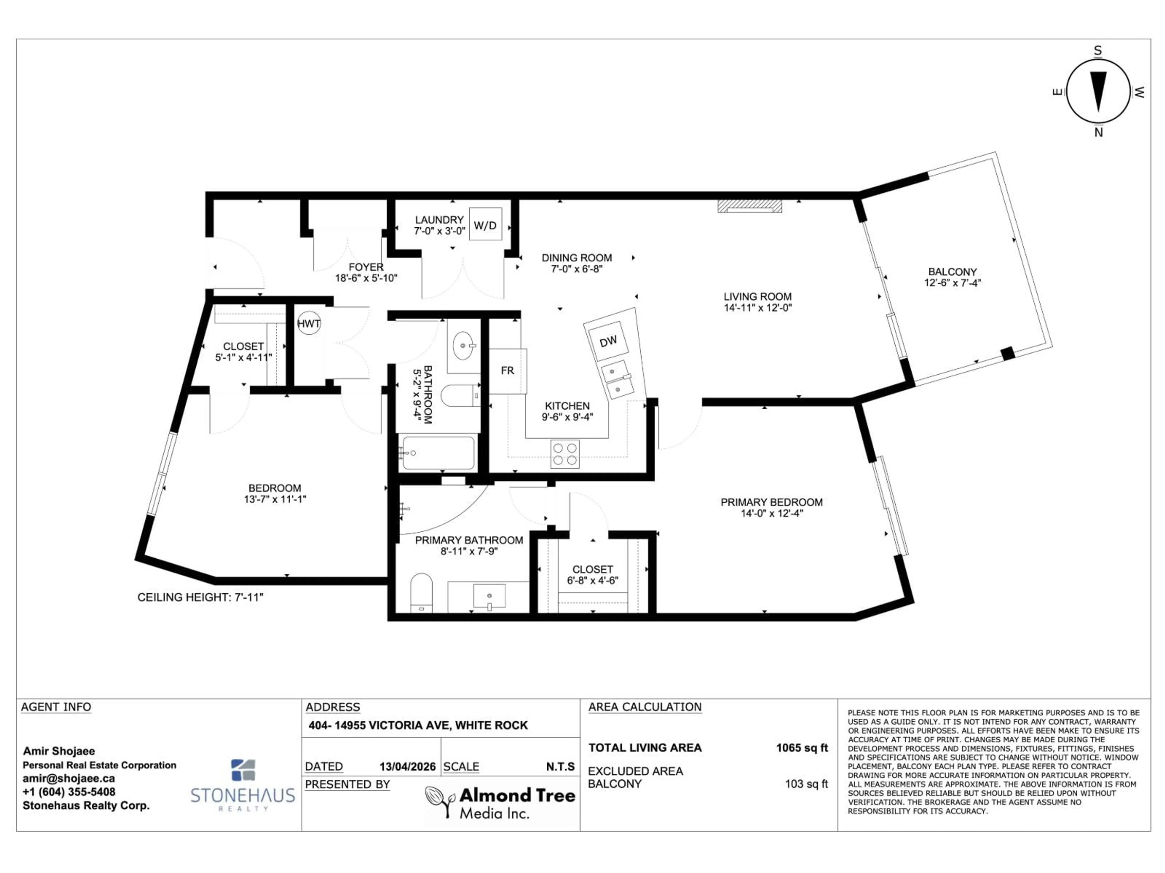 Floor plan for 404 - 14955 VICTORIA AVENUE, White Rock British Columbia V4B1G2