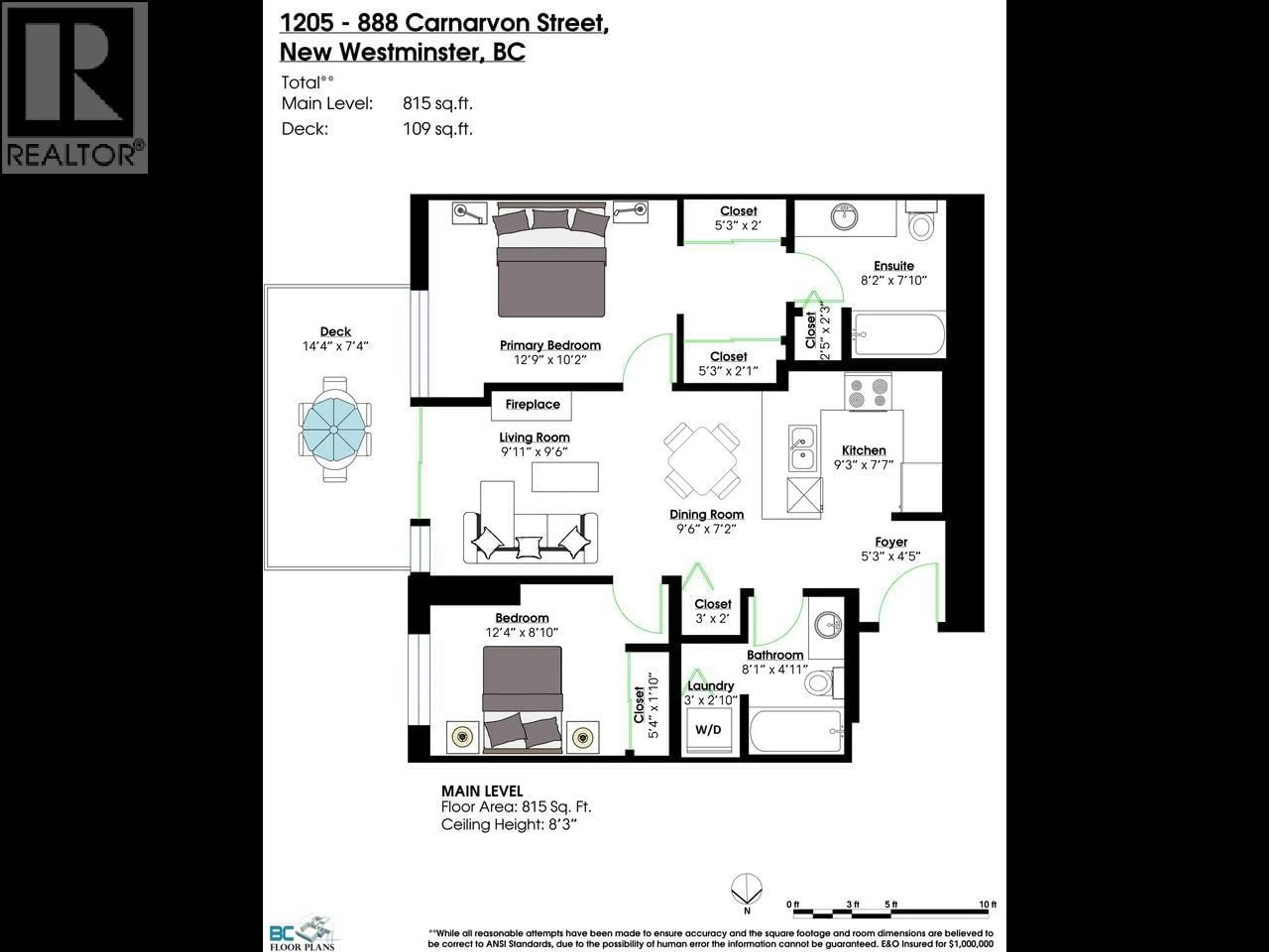 Floor plan for 1205 - 888 CARNARVON STREET, New Westminster British Columbia V3M0C6