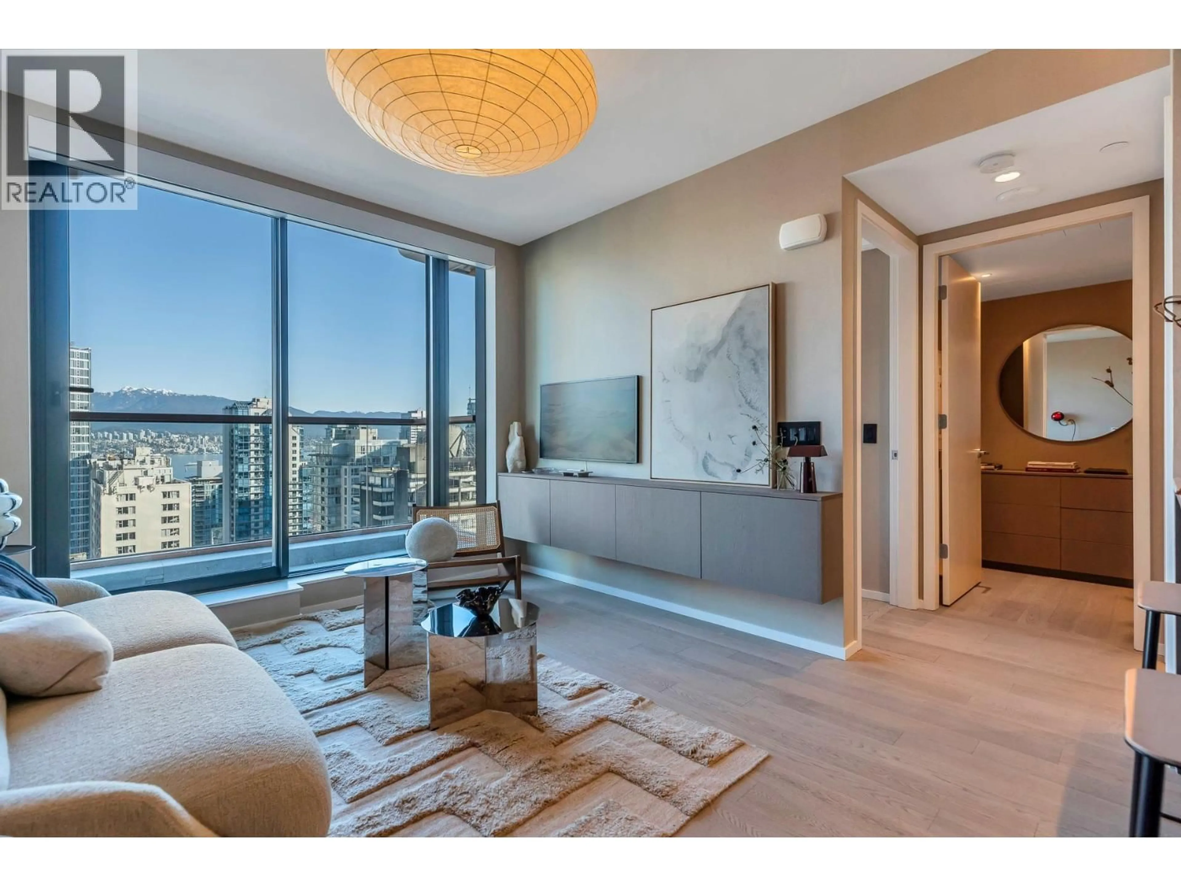 Living room with furniture, unknown for 2204 - 1482 ROBSON STREET, Vancouver British Columbia V6G0E4