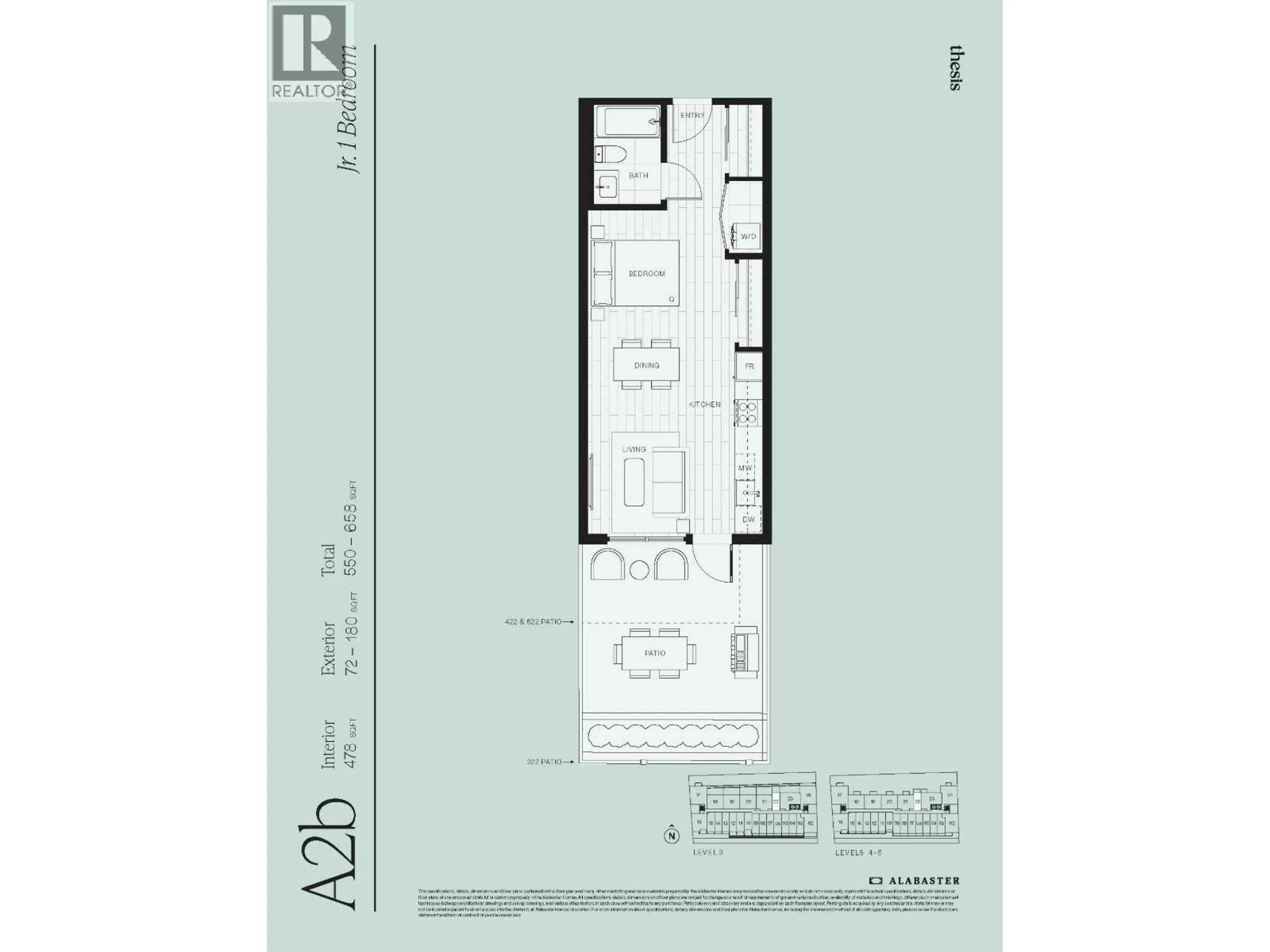 Floor plan for 422 - 133 49TH AVENUE, Vancouver British Columbia V5Z2S3