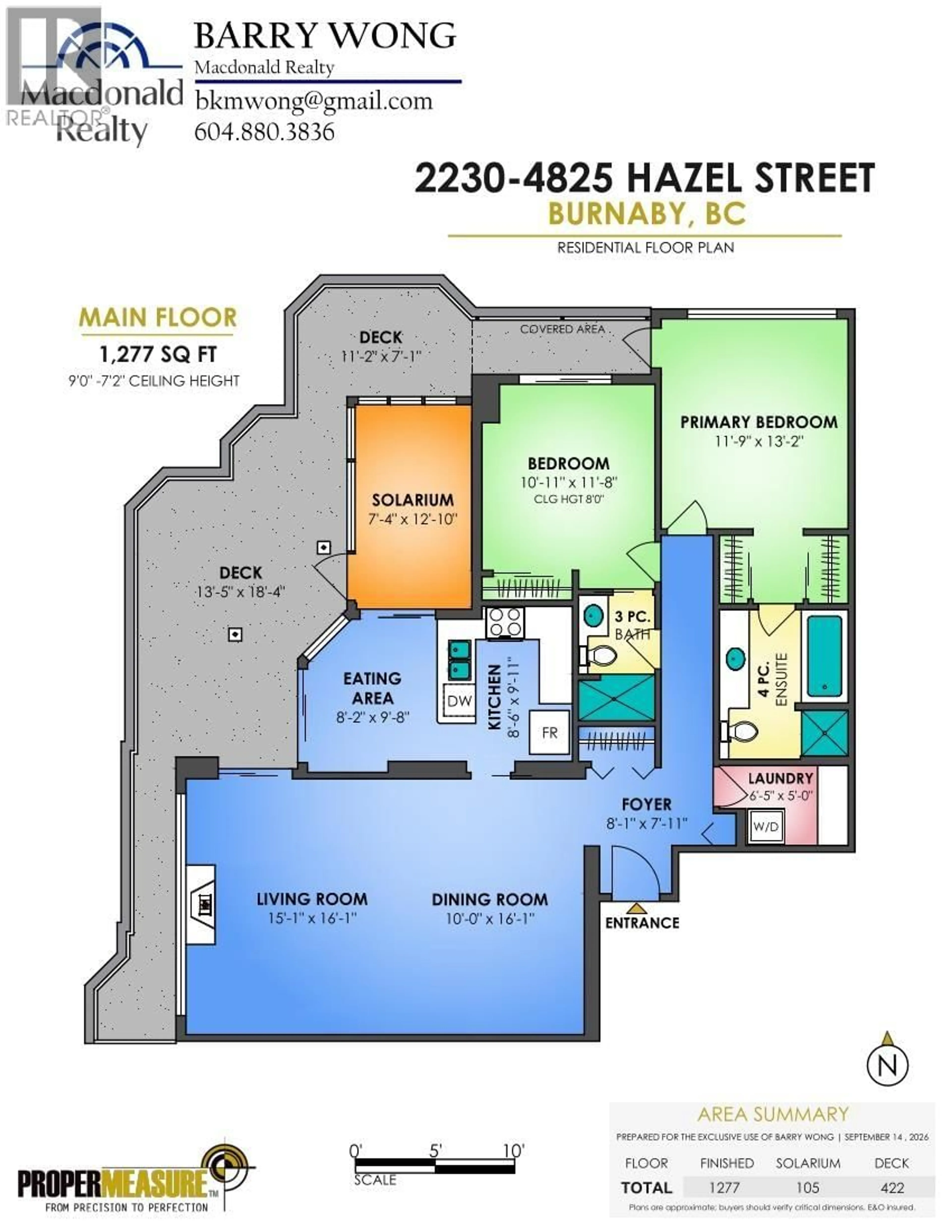 Floor plan for 2230 - 4825 HAZEL STREET, Burnaby British Columbia V5H4N4