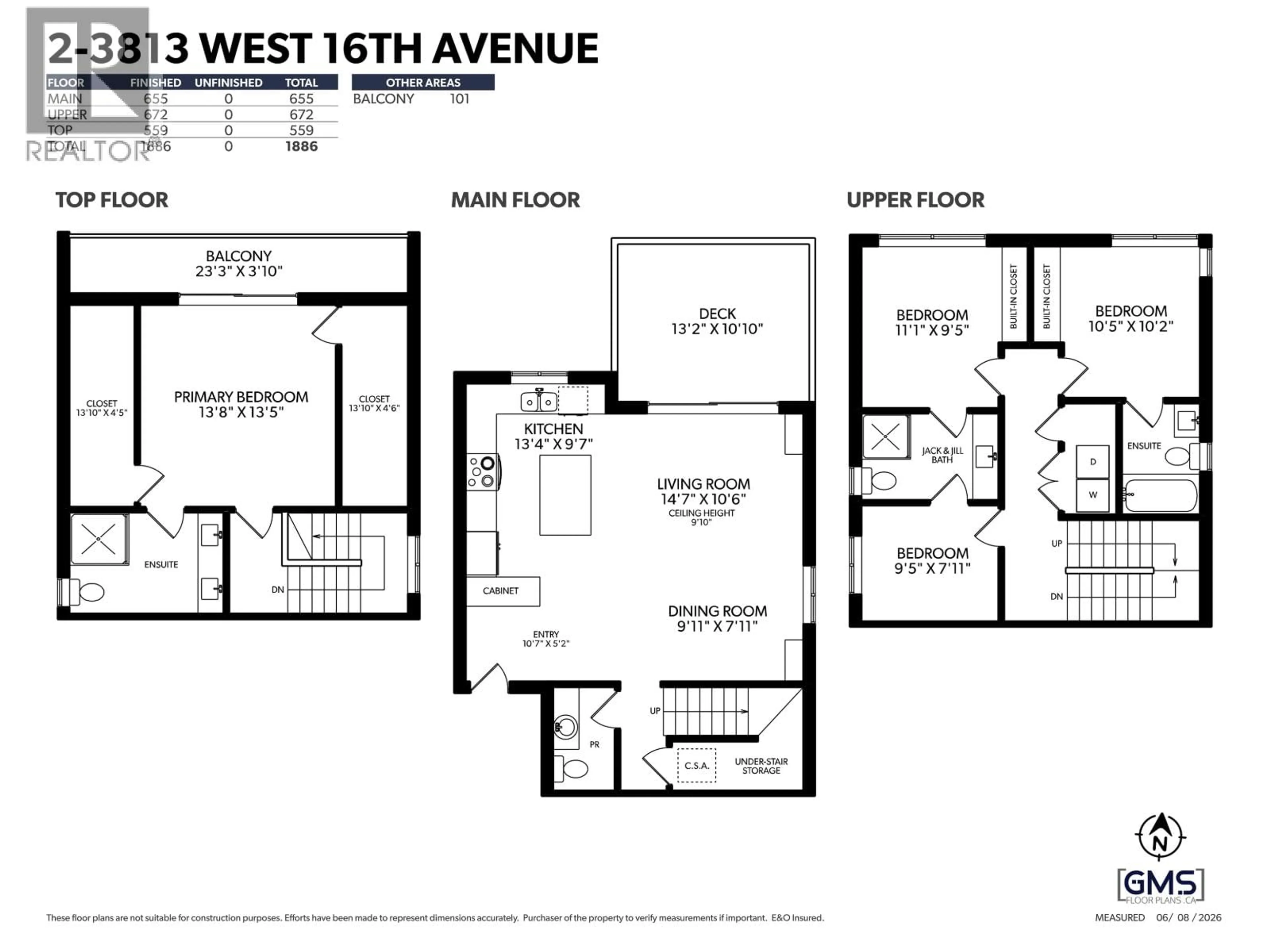 Floor plan for 2 - 3813 16TH AVENUE, Vancouver British Columbia V6R3C3