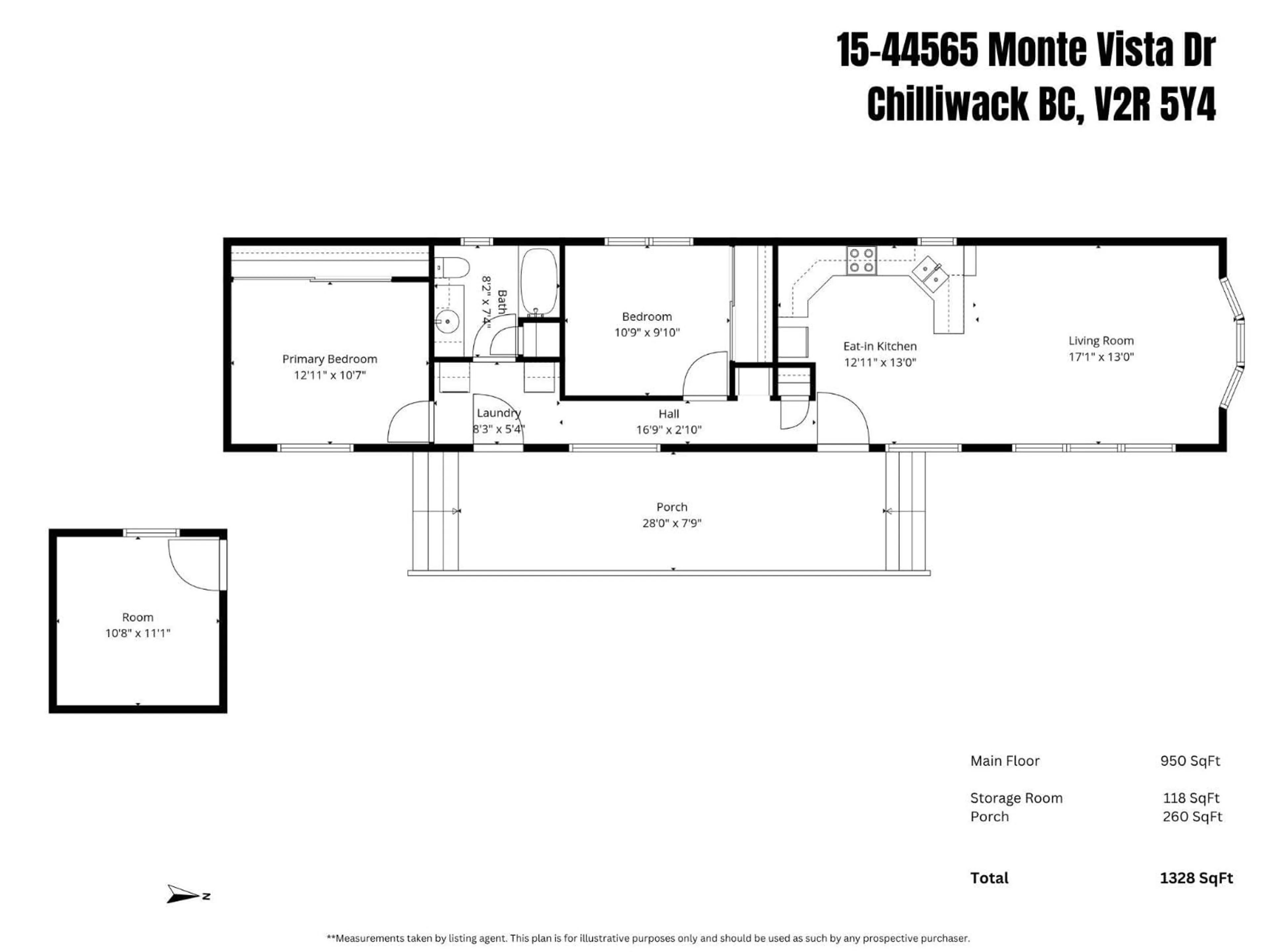 Floor plan for 15 - 44565 MONTE VISTA DRIVE, Chilliwack British Columbia V2R5Y4
