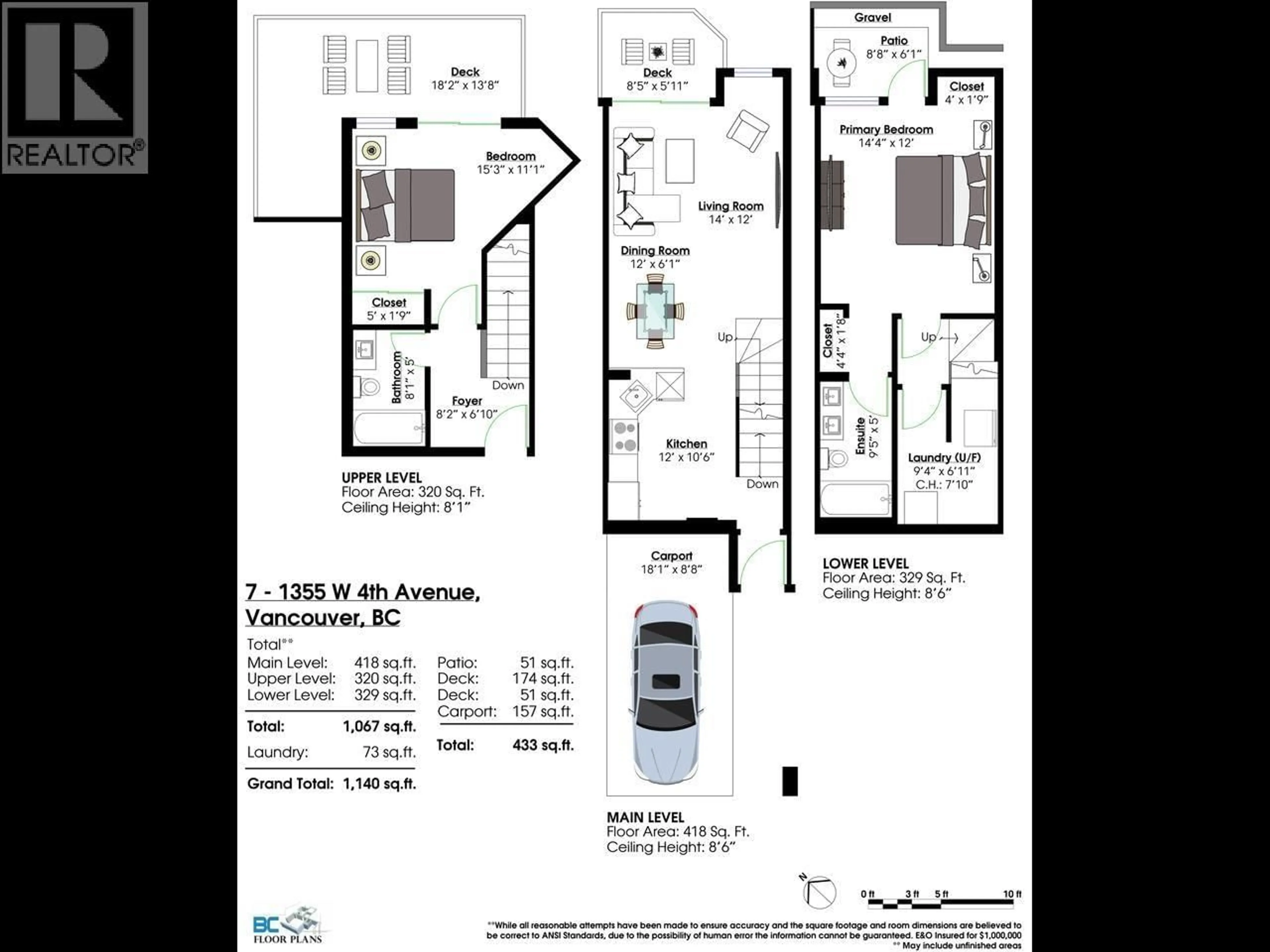 Floor plan for 7 - 1355 4TH AVENUE, Vancouver British Columbia V6H3Y8