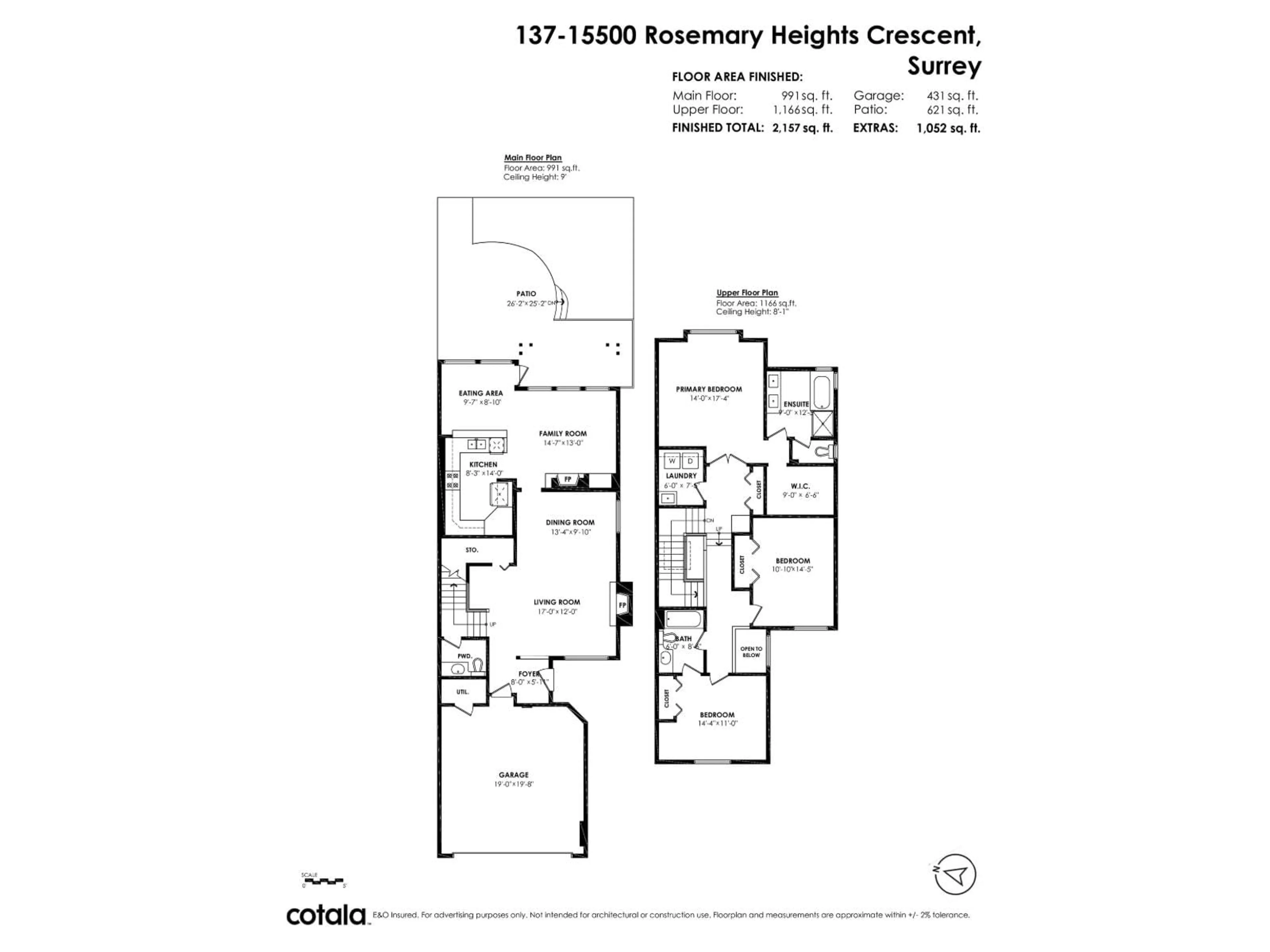 Floor plan for 137 - 15500 ROSEMARY HEIGHTS CRESCENT, Surrey British Columbia V3Z0K1