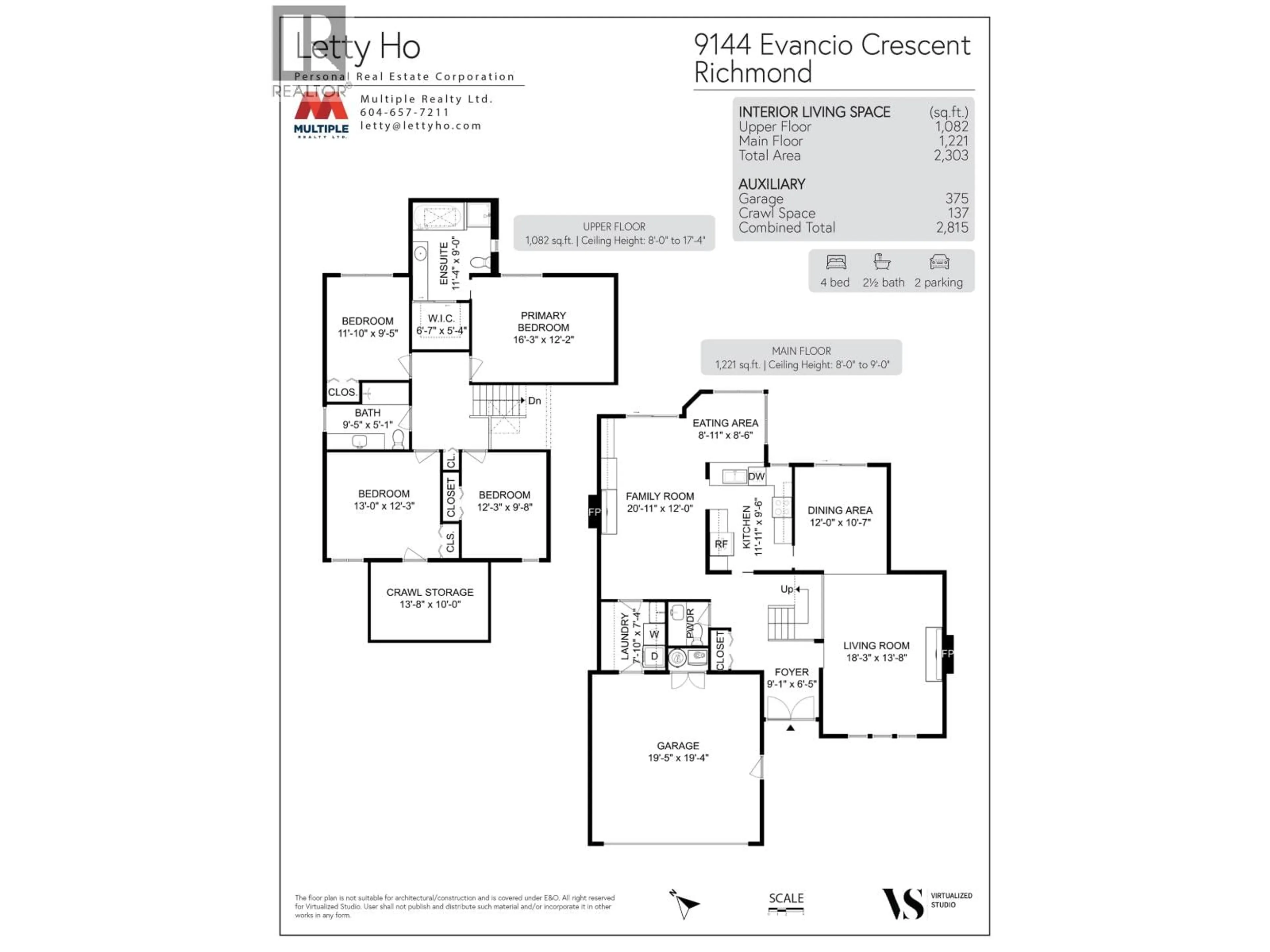 Floor plan for 9144 EVANCIO CRESCENT, Richmond British Columbia V7E5L2