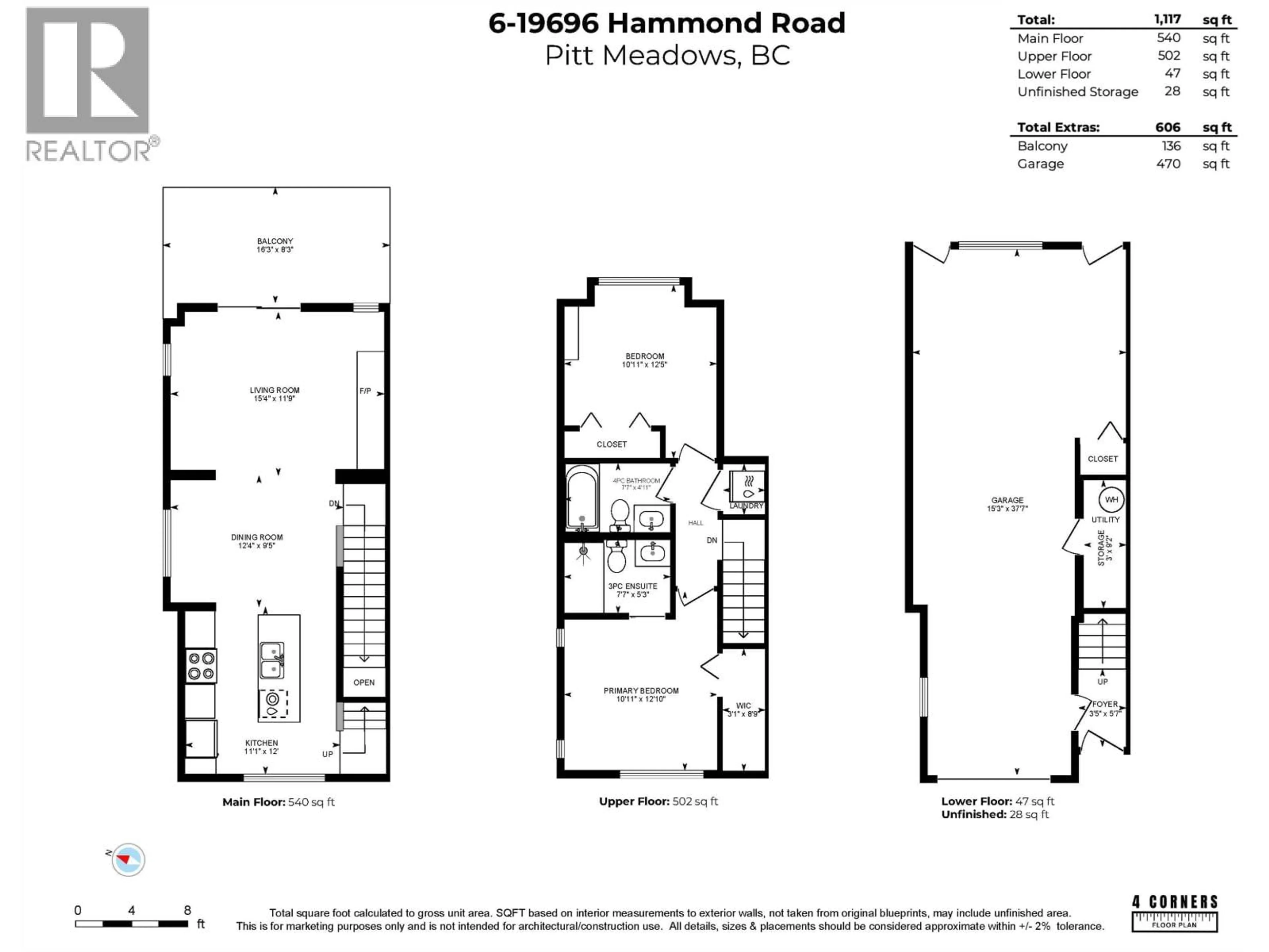Floor plan for 6 - 19696 HAMMOND ROAD, Pitt Meadows British Columbia V3Y1Z5