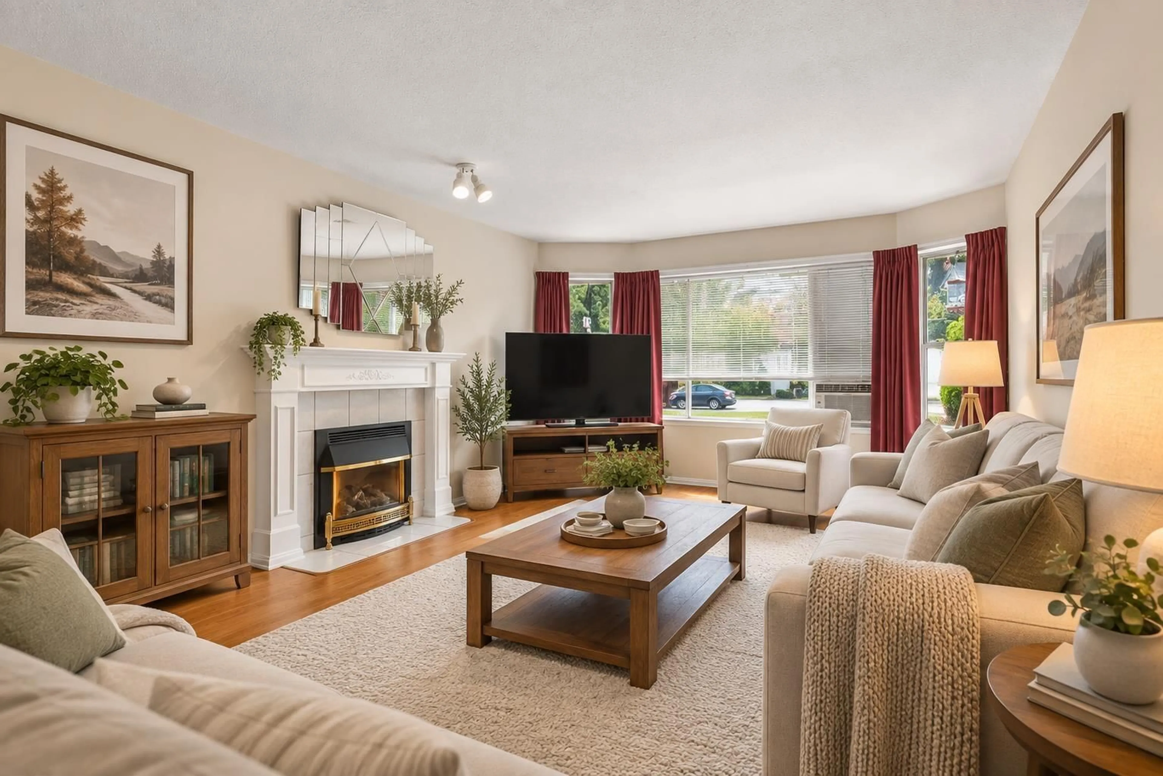Living room with furniture, wood/laminate floor for 33554 MCCALLUM PLACE, Abbotsford British Columbia V2S7B6