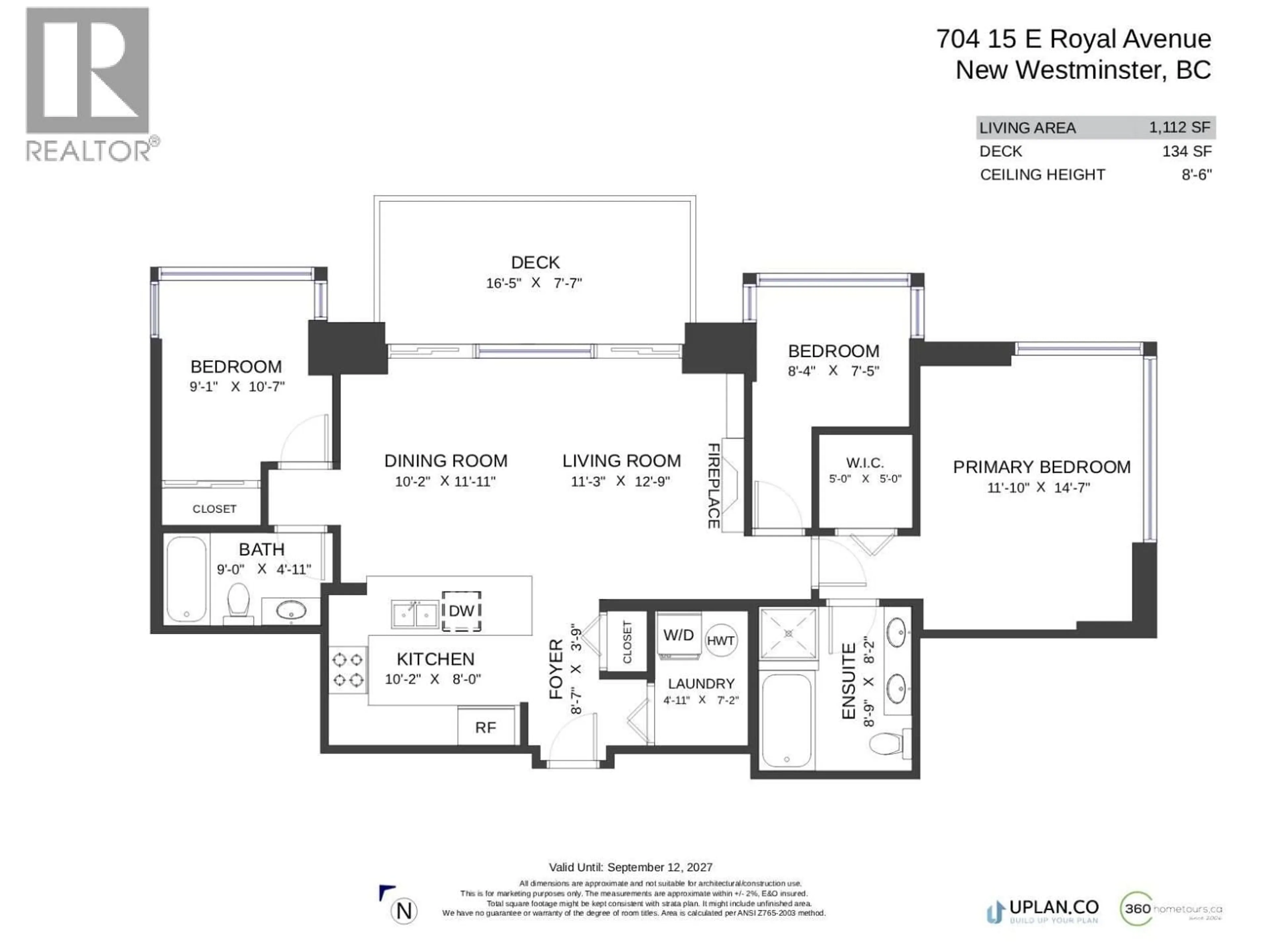 Floor plan for 704 - 15 ROYAL AVENUE, New Westminster British Columbia V3L0A9