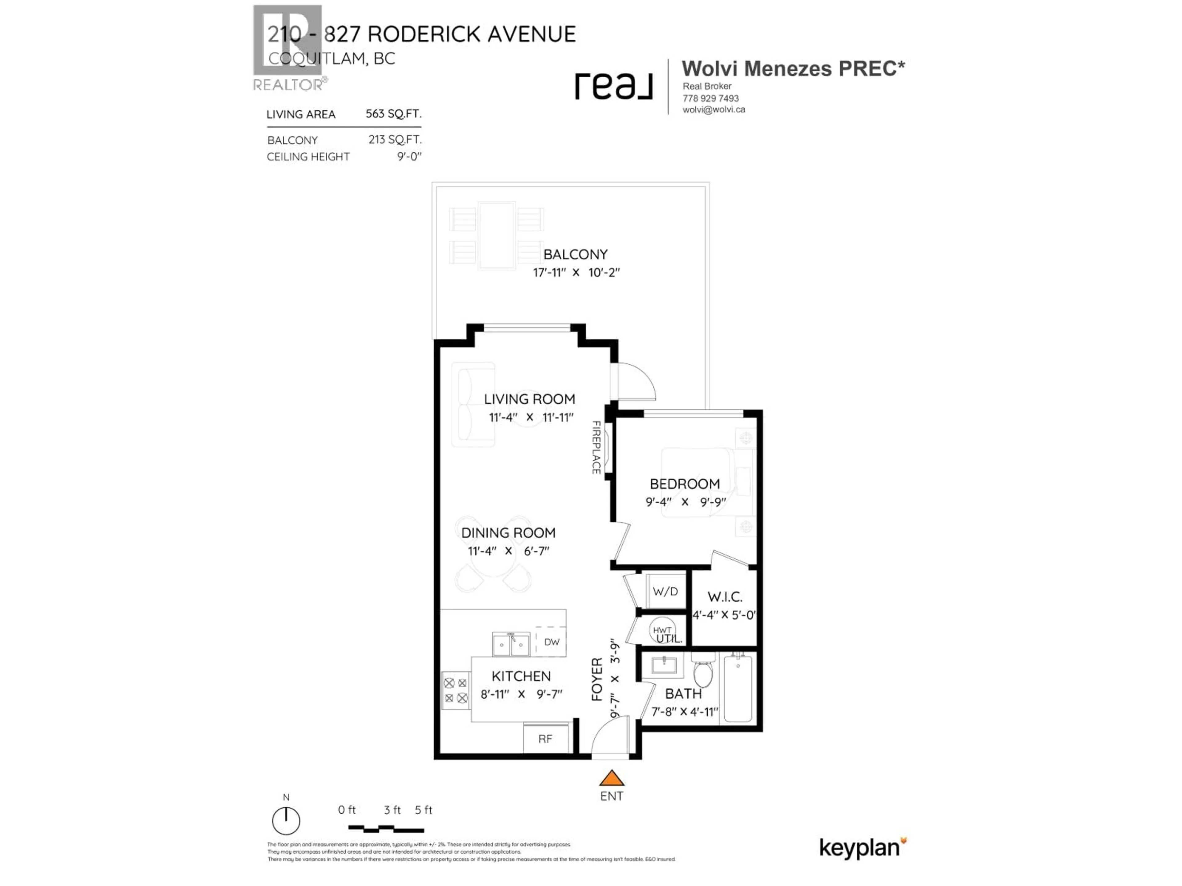 Floor plan for 210 - 827 RODERICK AVENUE, Coquitlam British Columbia V3K0E3