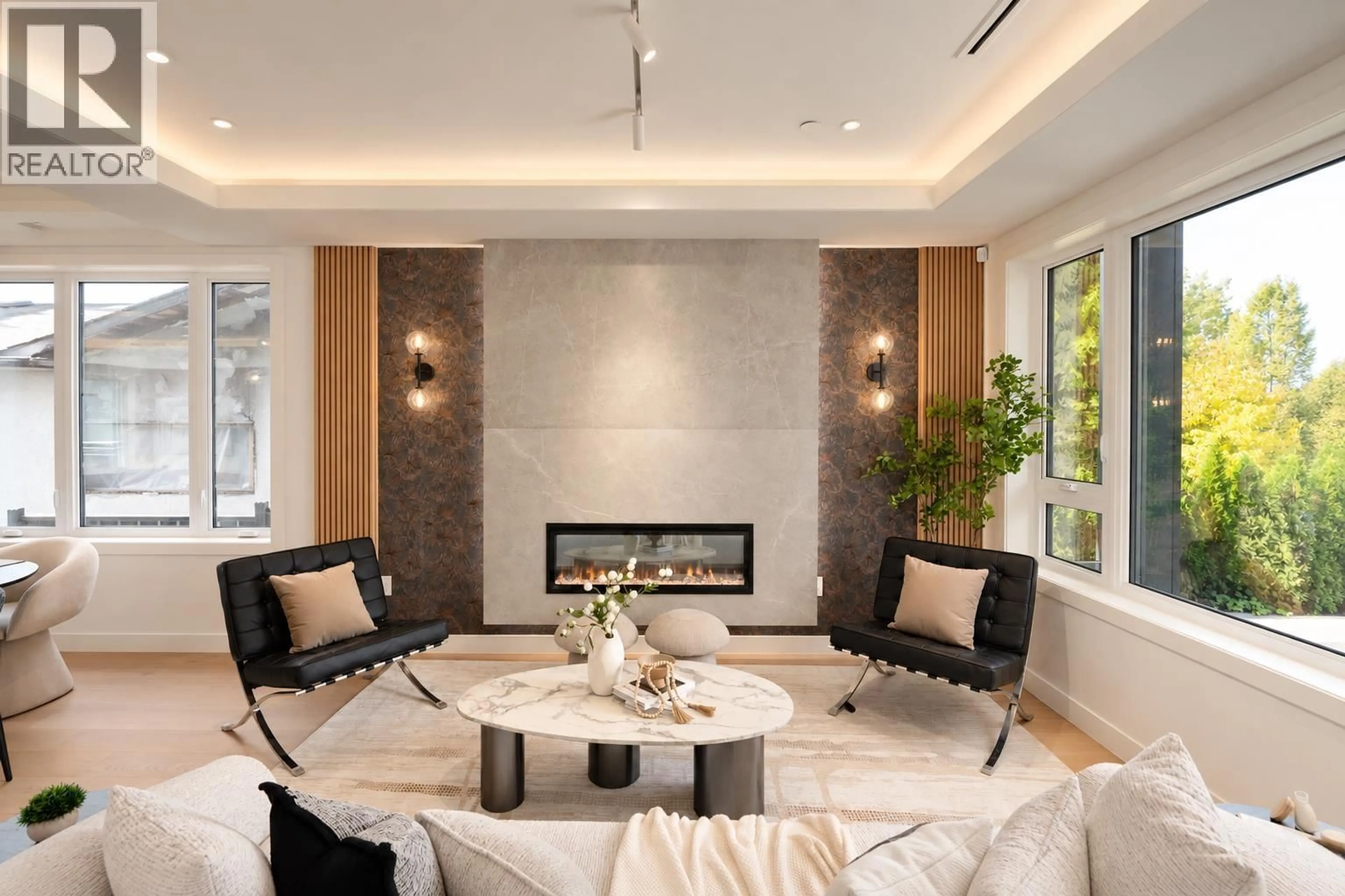Living room with furniture, ceramic/tile floor for 2022 NANTON AVENUE, Vancouver British Columbia V6J2Y2