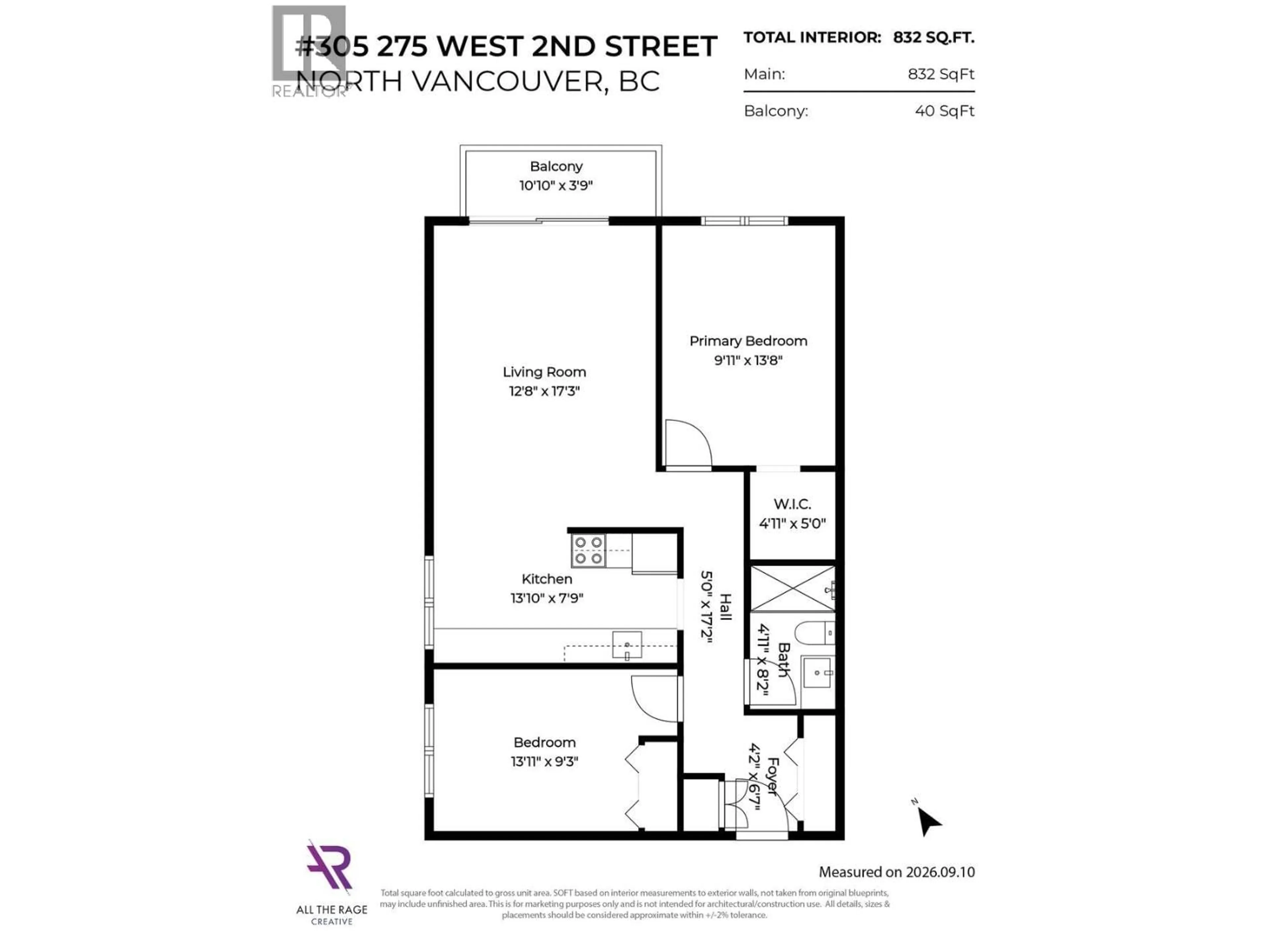 Floor plan for 305 - 275 2ND STREET, North Vancouver British Columbia V7M1C9