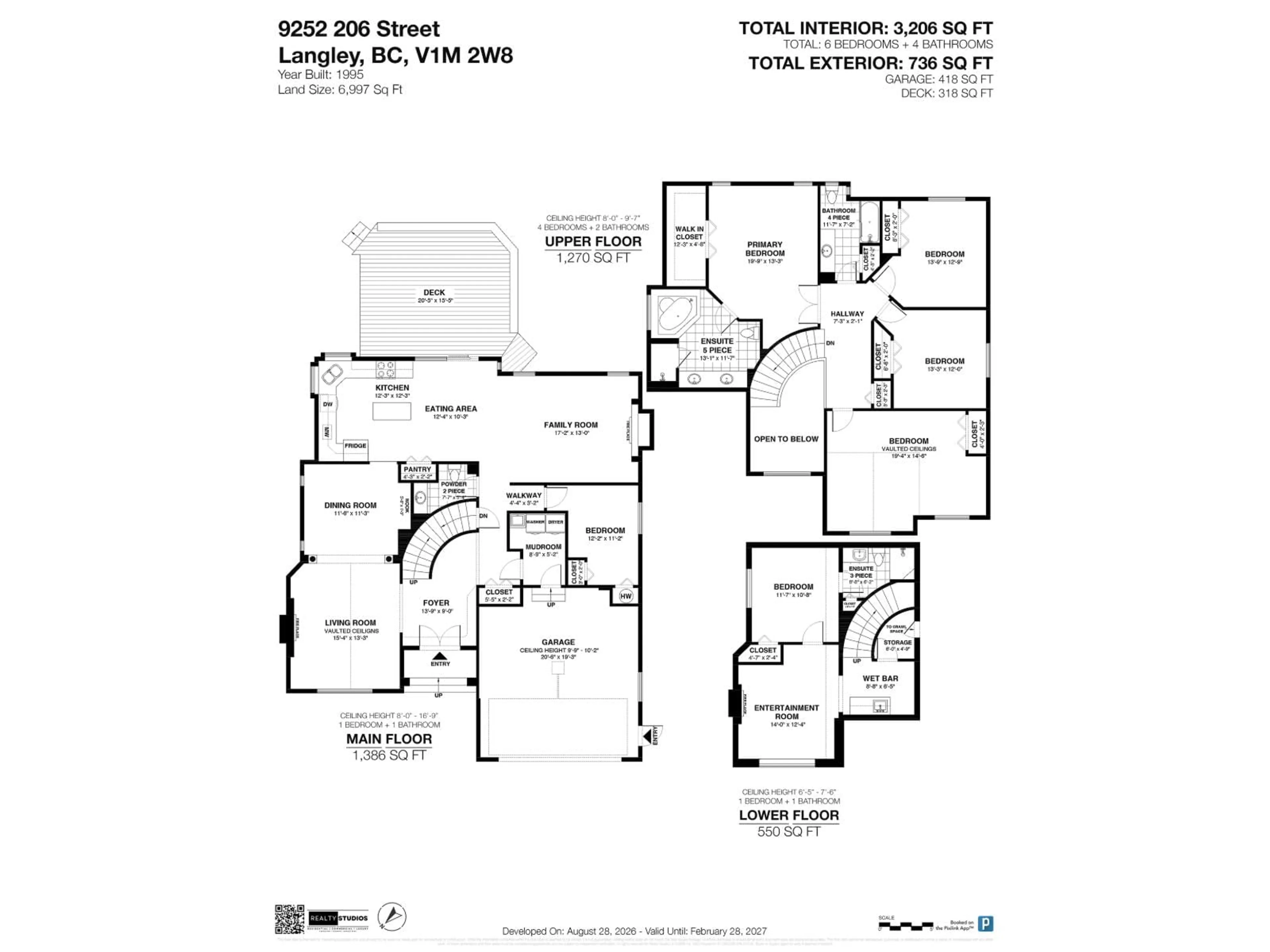 Floor plan for 9252 206 STREET, Langley British Columbia V1M2W8