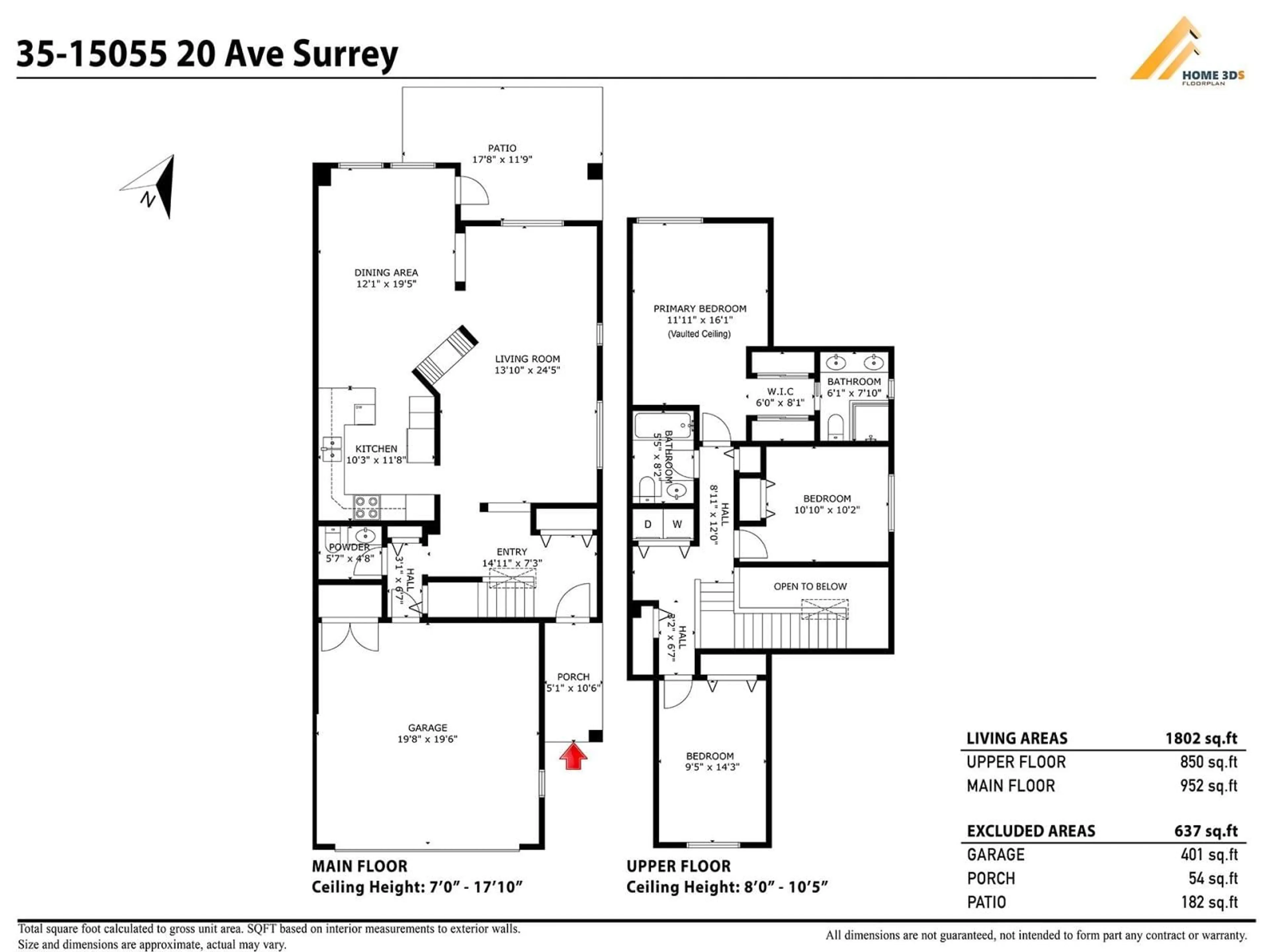 Floor plan for 35 - 15055 20 AVENUE, Surrey British Columbia V4A9X8