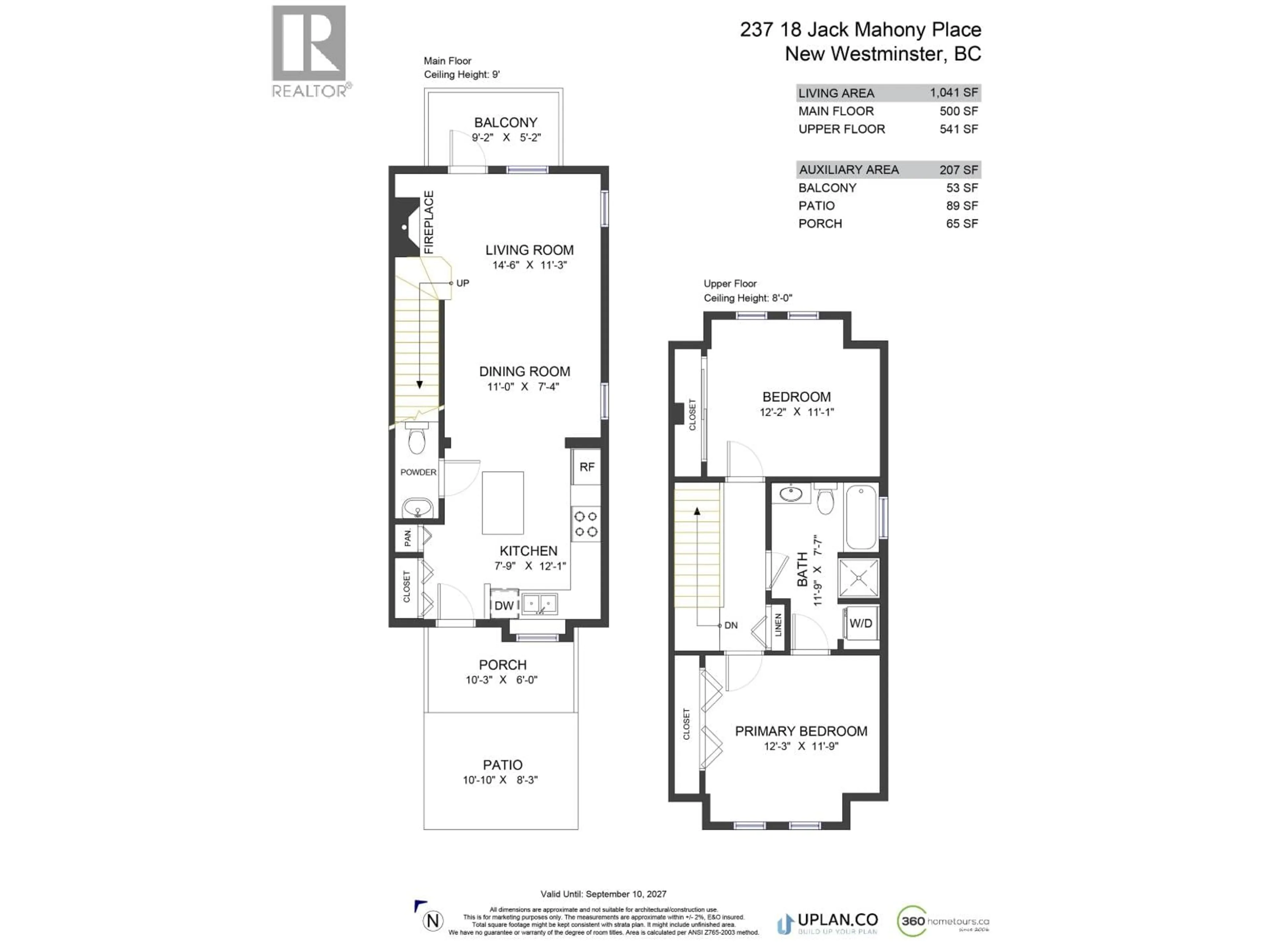 Floor plan for 237 - 18 JACK MAHONY PLACE, New Westminster British Columbia V3L5V8