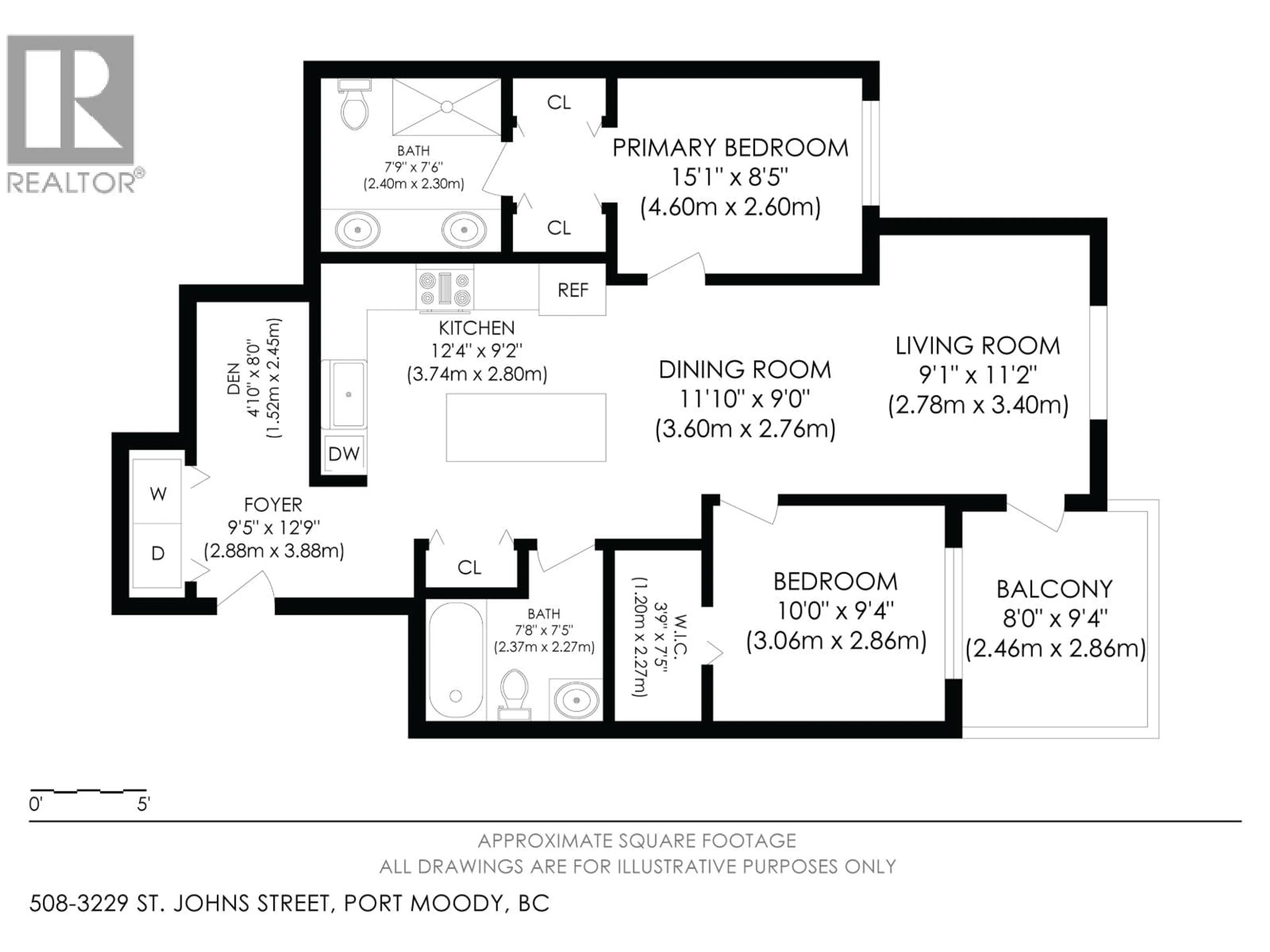 Floor plan for 508 - 3229 ST JOHNS STREET, Port Moody British Columbia V3H0M4