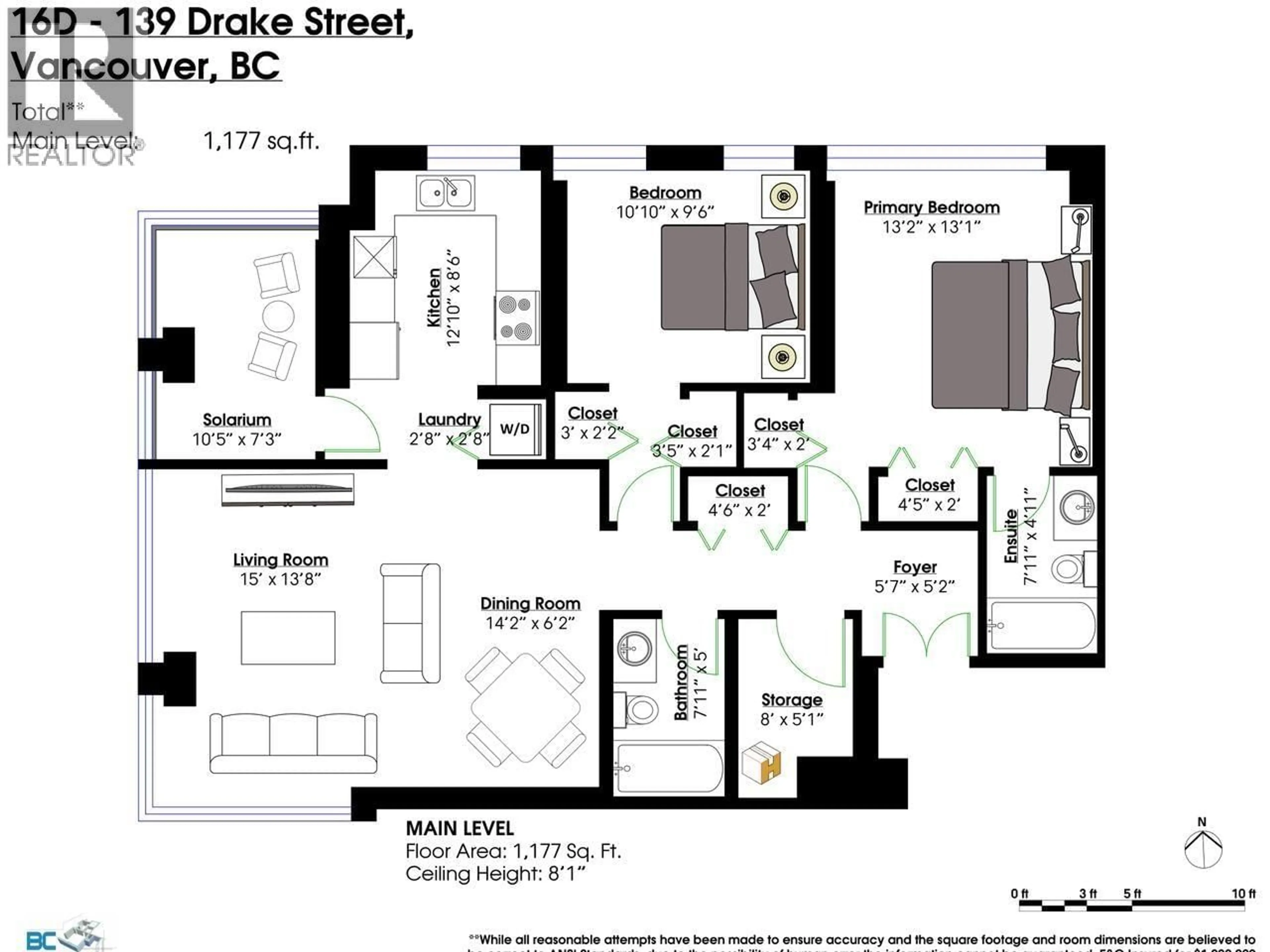 Floor plan for 16D - 139 DRAKE STREET, Vancouver British Columbia V6Z2T8