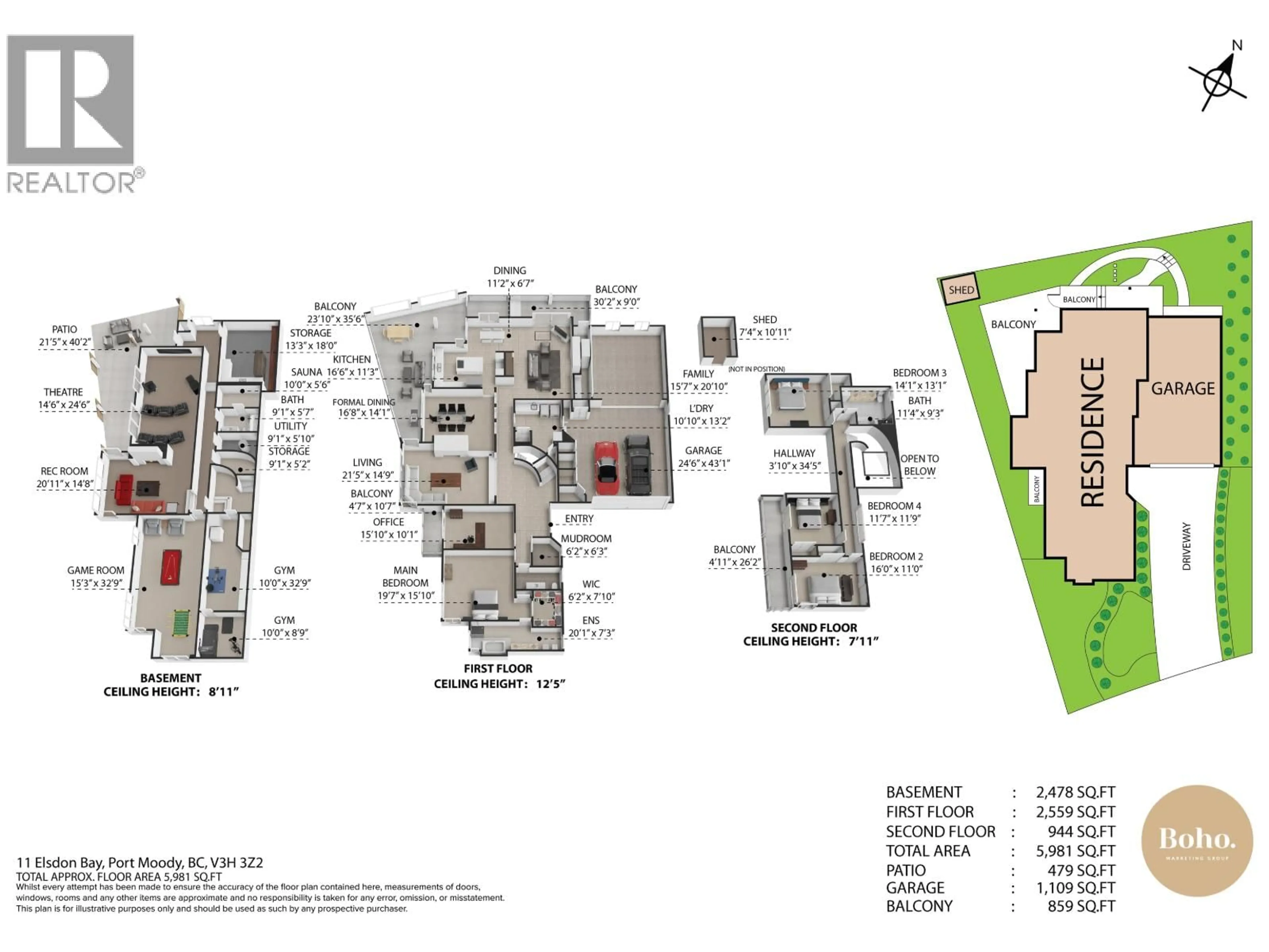 Floor plan for 11 ELSDON BAY, Port Moody British Columbia V3H3Z2