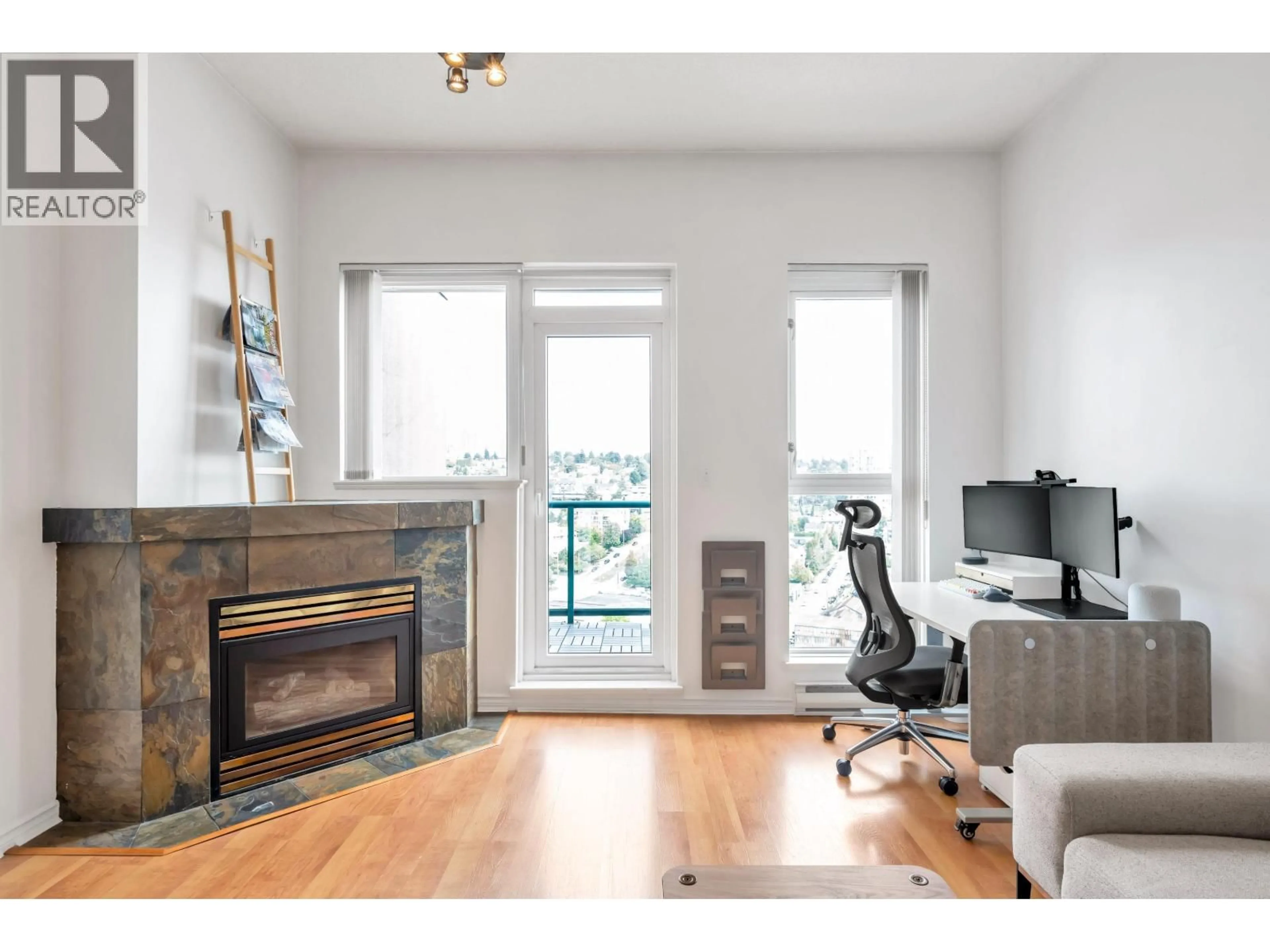 Living room with furniture, wood/laminate floor for 2205 - 10 LAGUNA COURT, New Westminster British Columbia V3M6W3