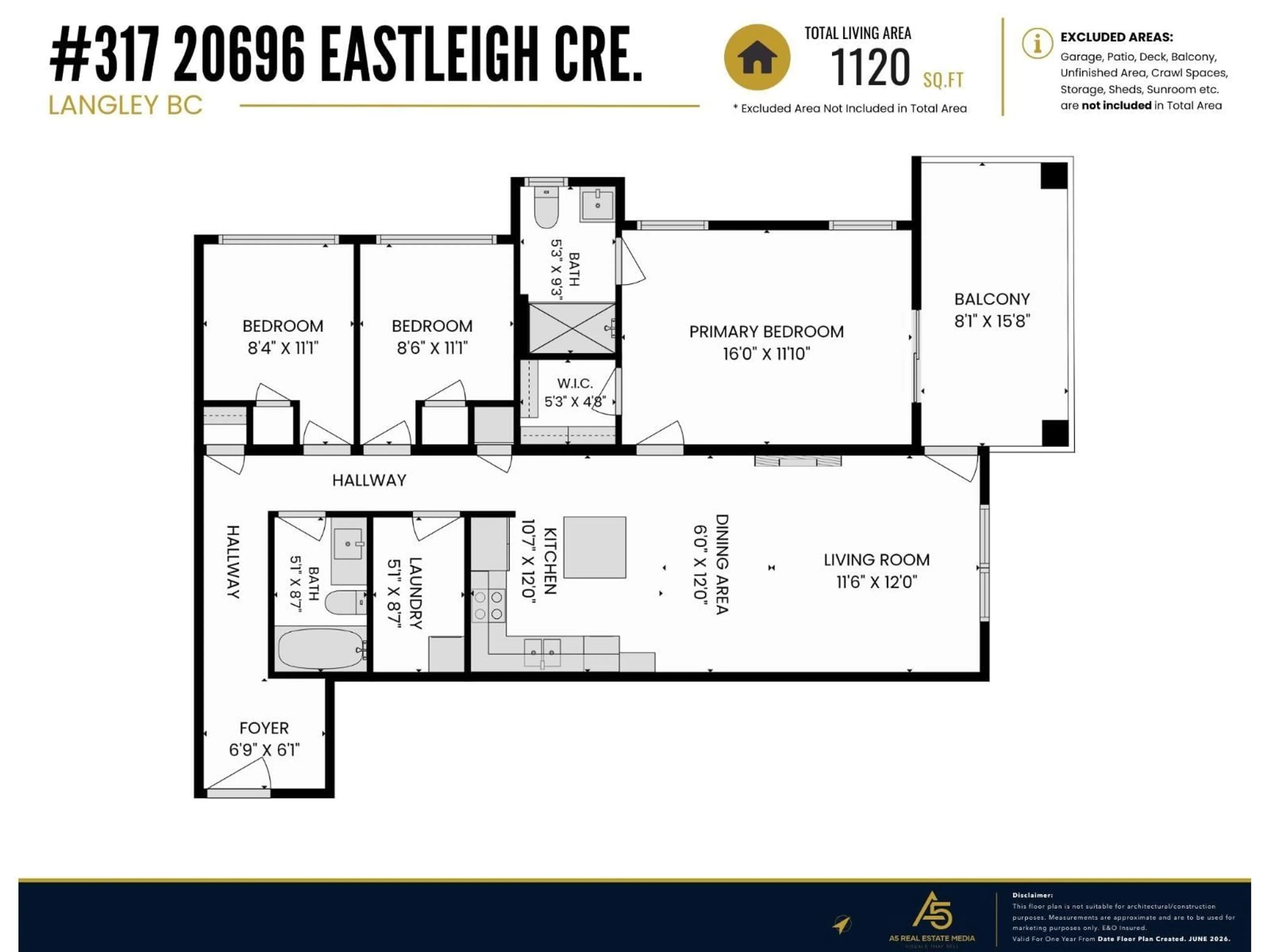Floor plan for 317 - 20696 EASTLEIGH CRESCENT, Langley British Columbia V3A0M3