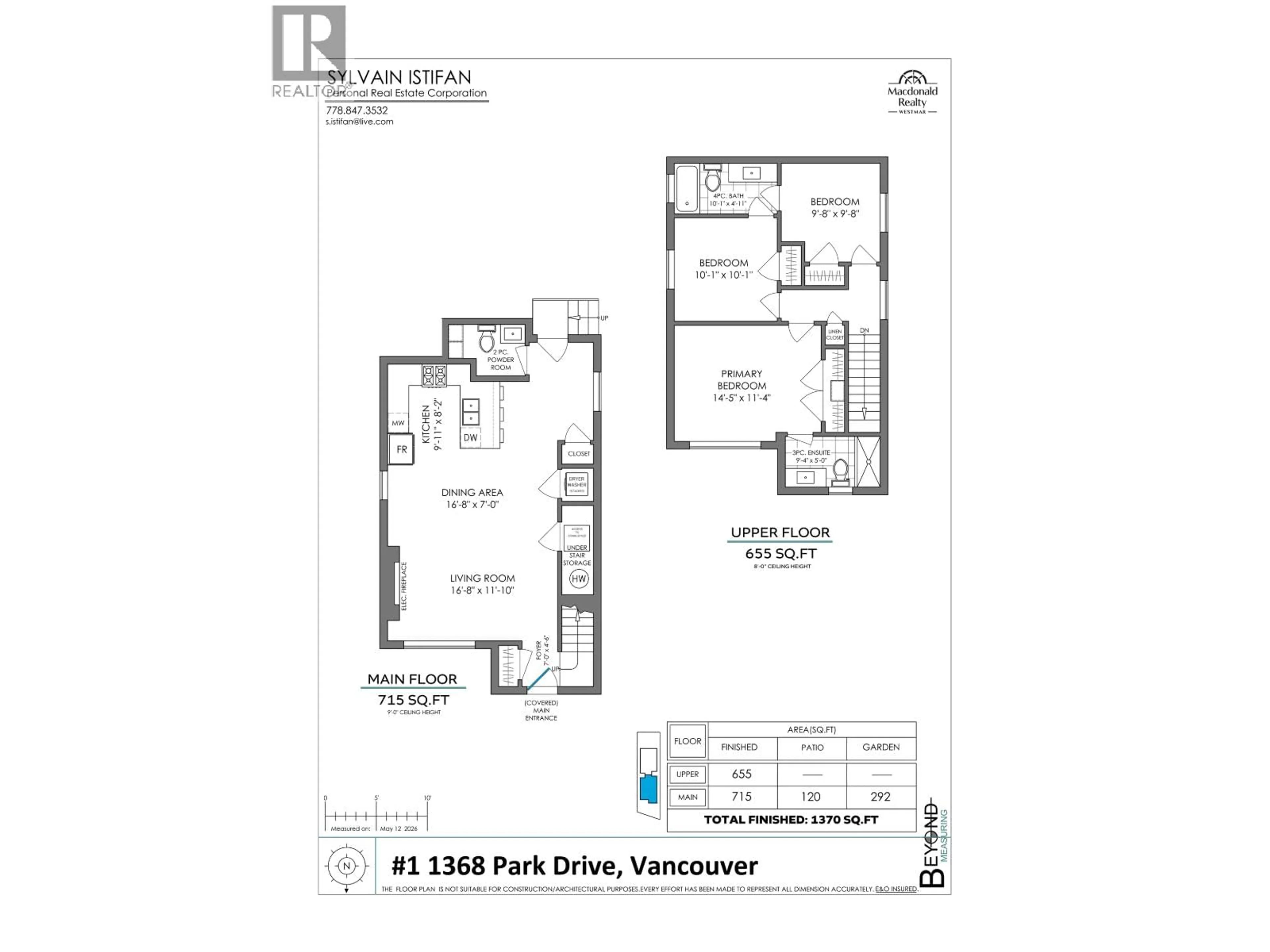 Floor plan for 1 - 1368 PARK DRIVE, Vancouver British Columbia V6P2K6