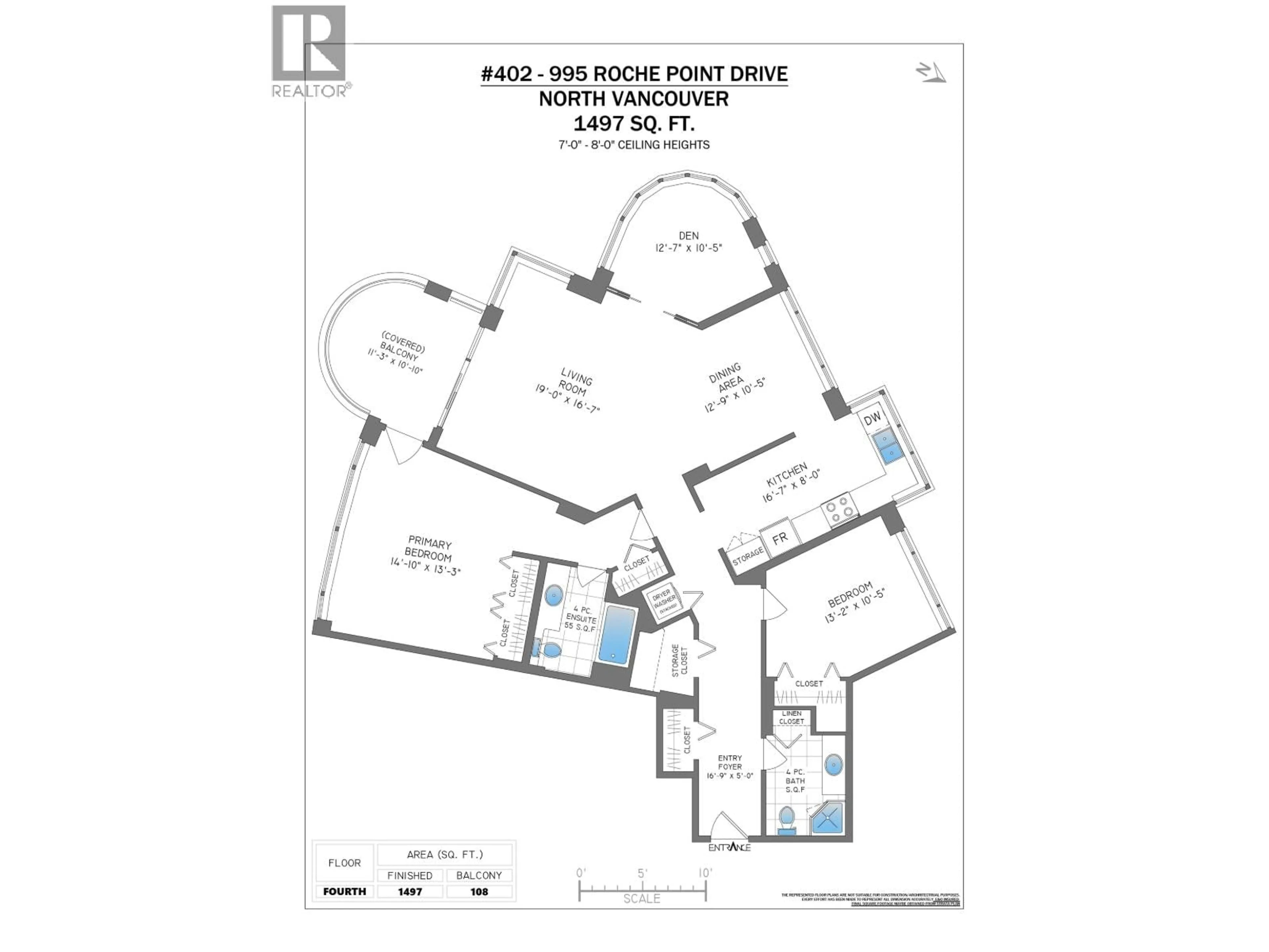 Floor plan for 402 - 995 ROCHE POINT DRIVE, North Vancouver British Columbia V7H2X4