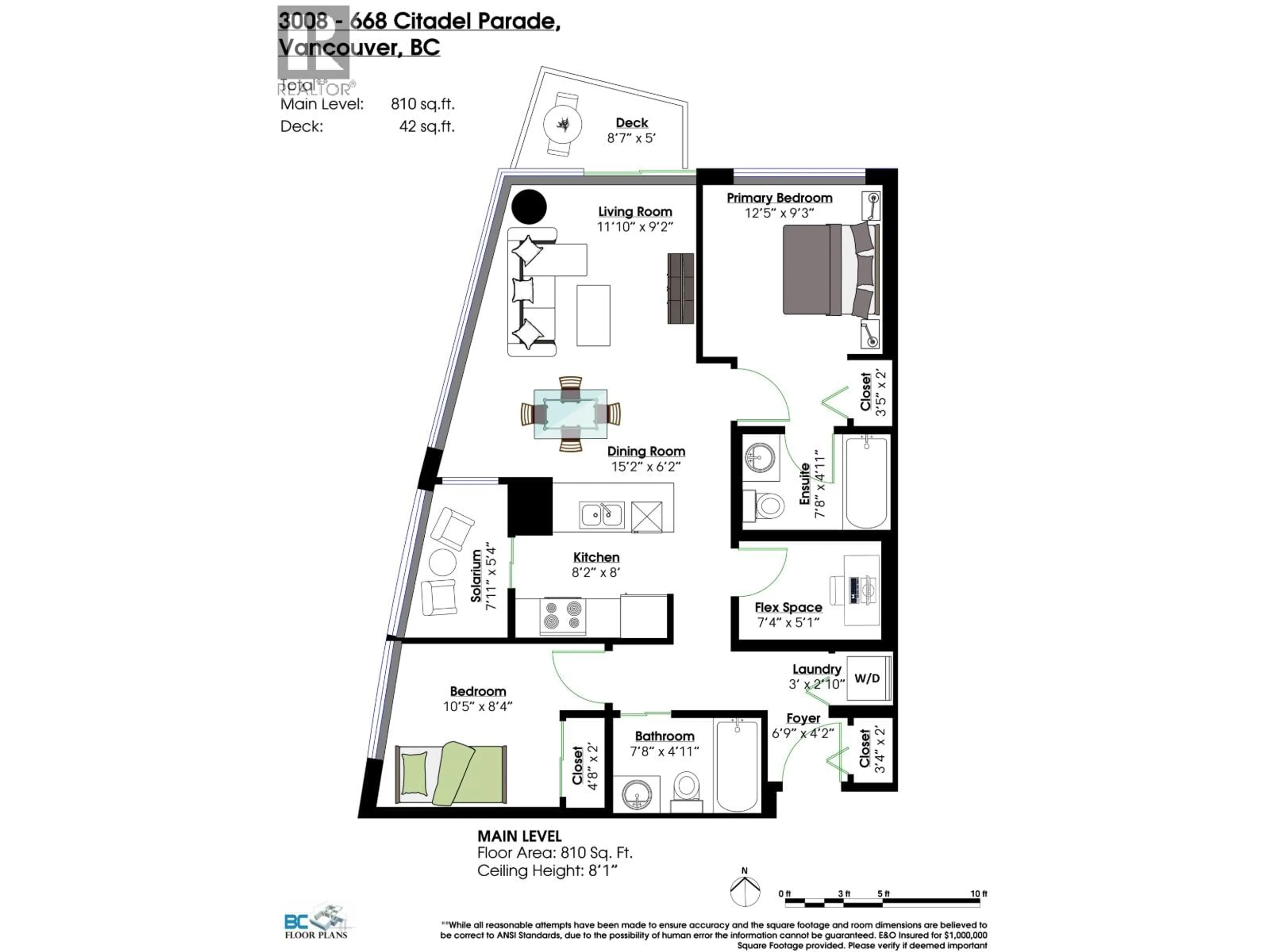 Floor plan for 3008 - 668 CITADEL PARADE, Vancouver British Columbia V6B1W6