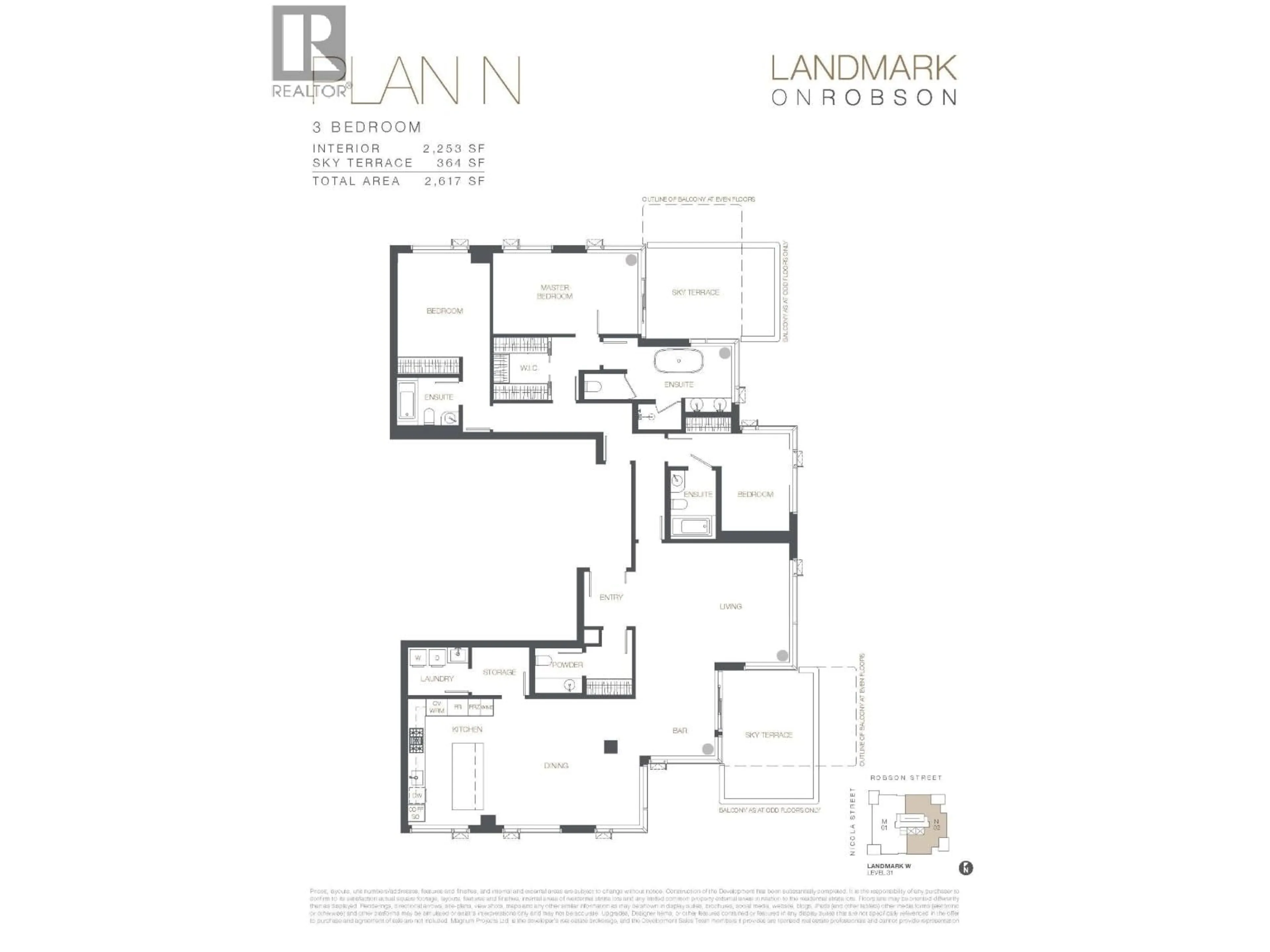 Floor plan for 3102 - 1482 ROBSON STREET, Vancouver British Columbia V6G0E4