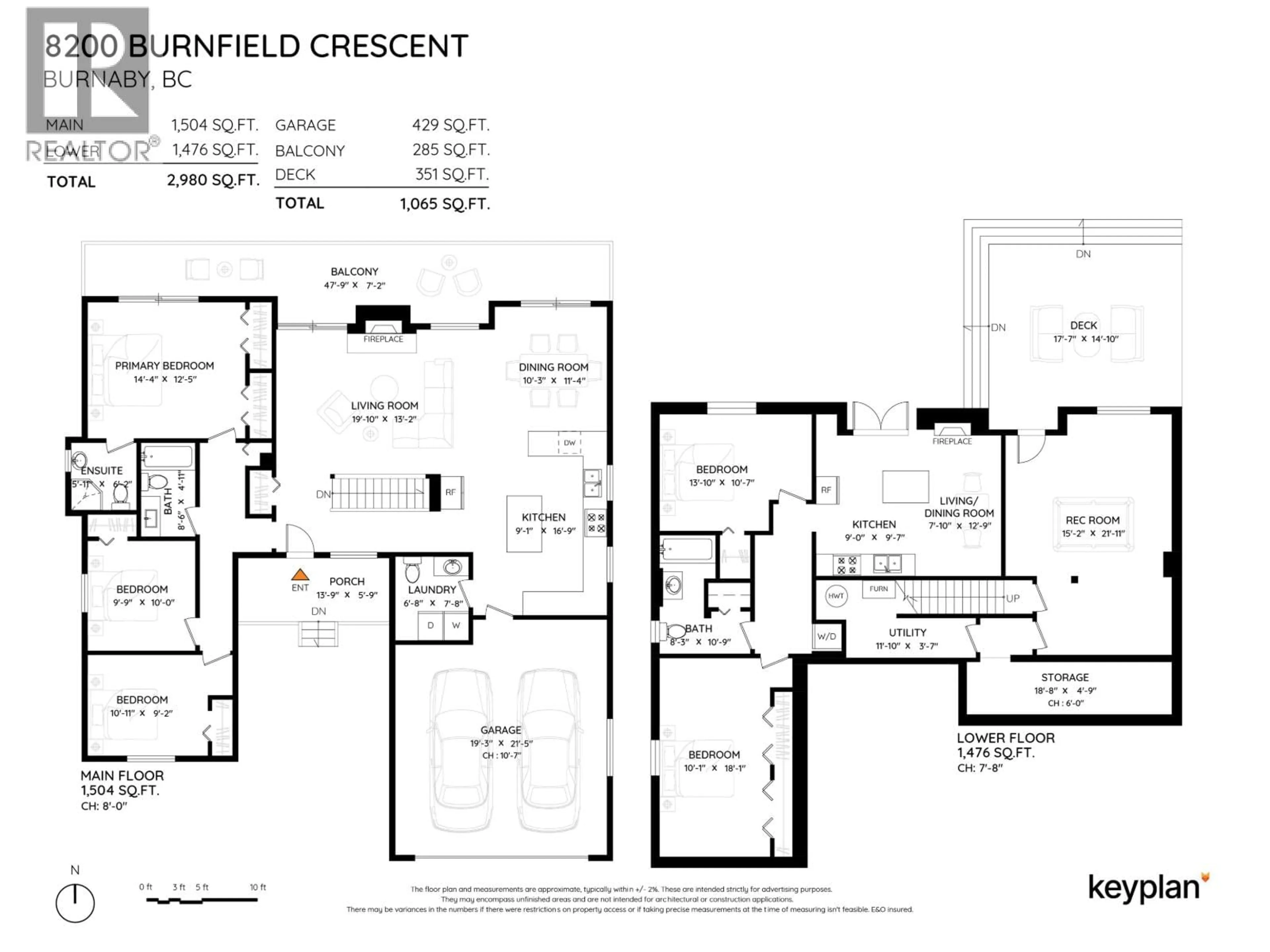 Floor plan for 8200 BURNFIELD CRESCENT, Burnaby British Columbia V5E3W7
