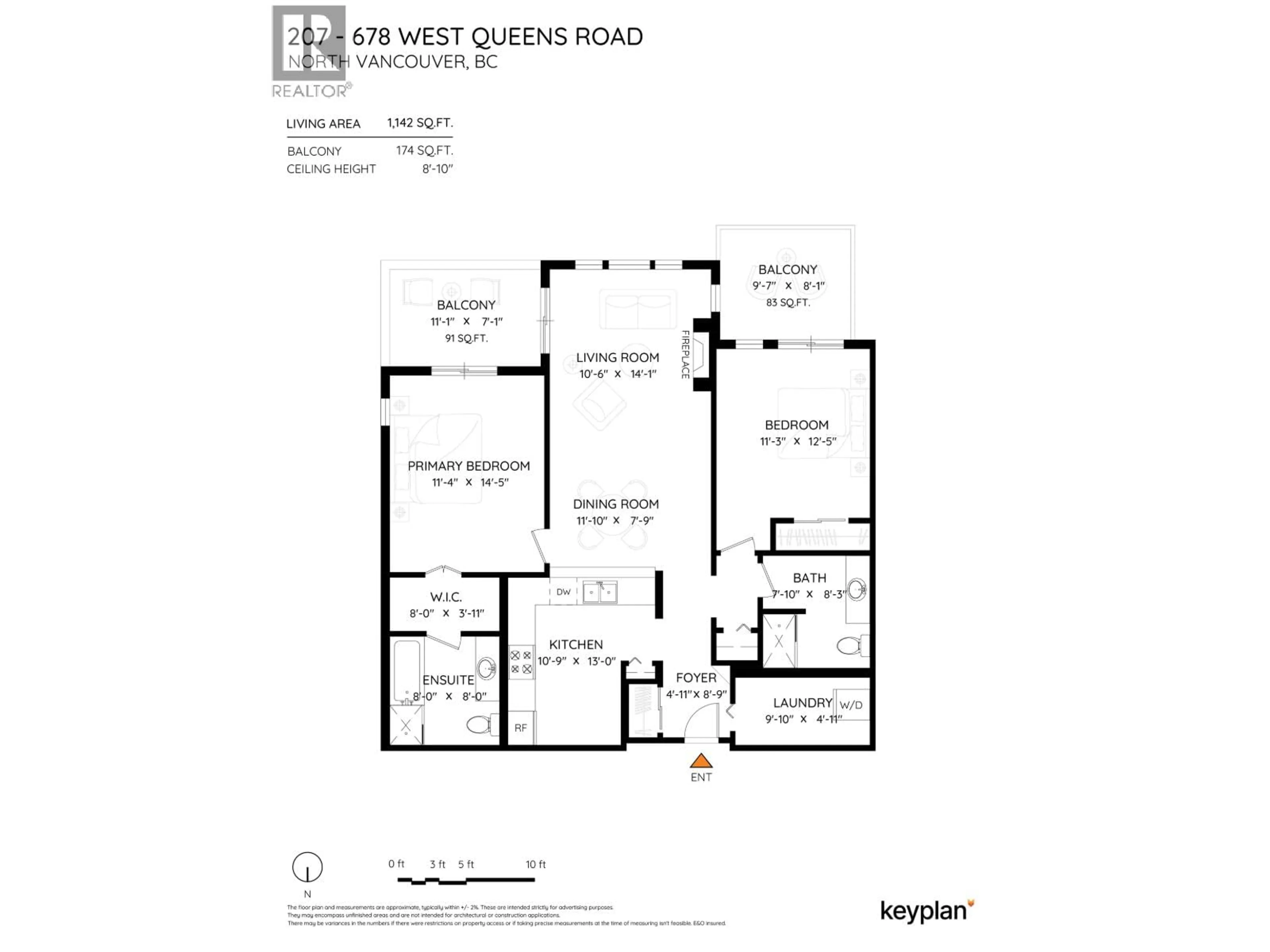 Floor plan for 207 - 678 QUEENS ROAD, North Vancouver British Columbia V7N2L3