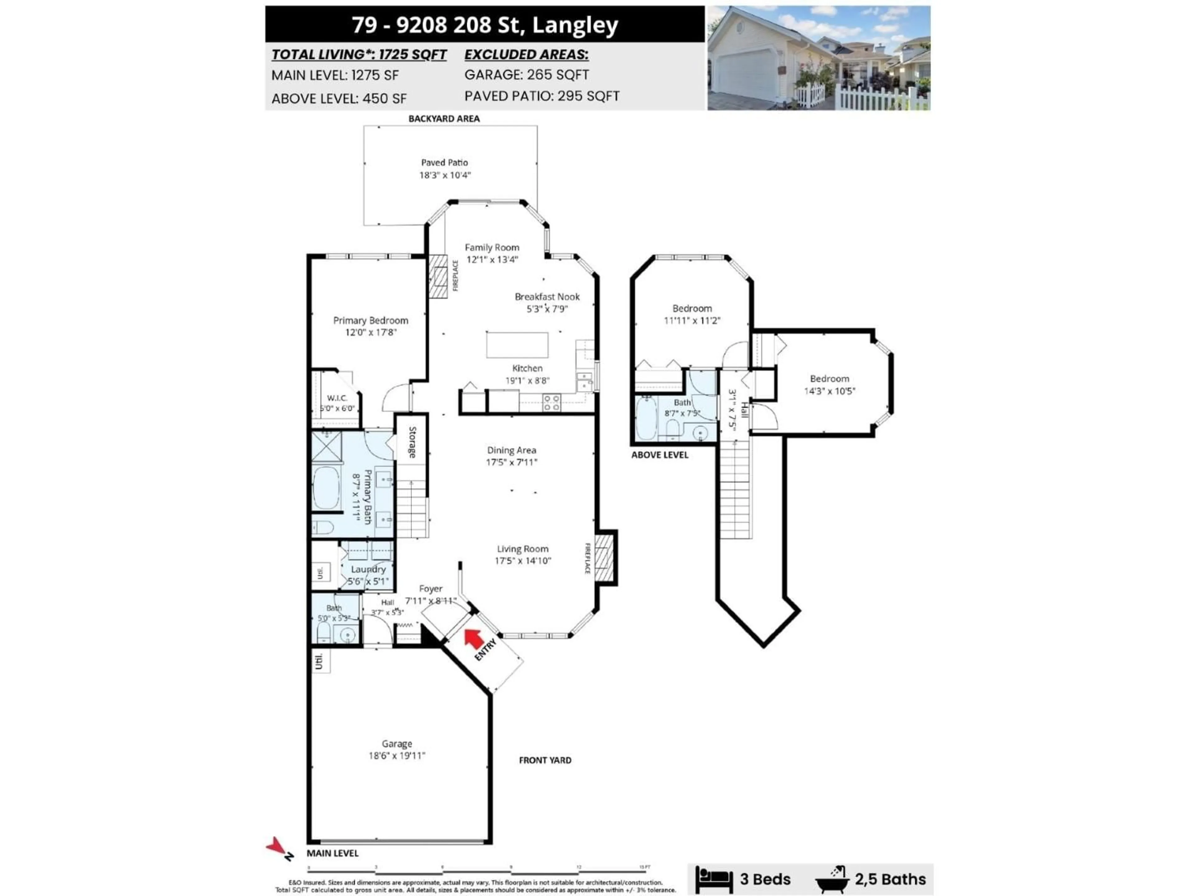 Floor plan for 79 - 9208 208 STREET, Langley British Columbia V1M2M9