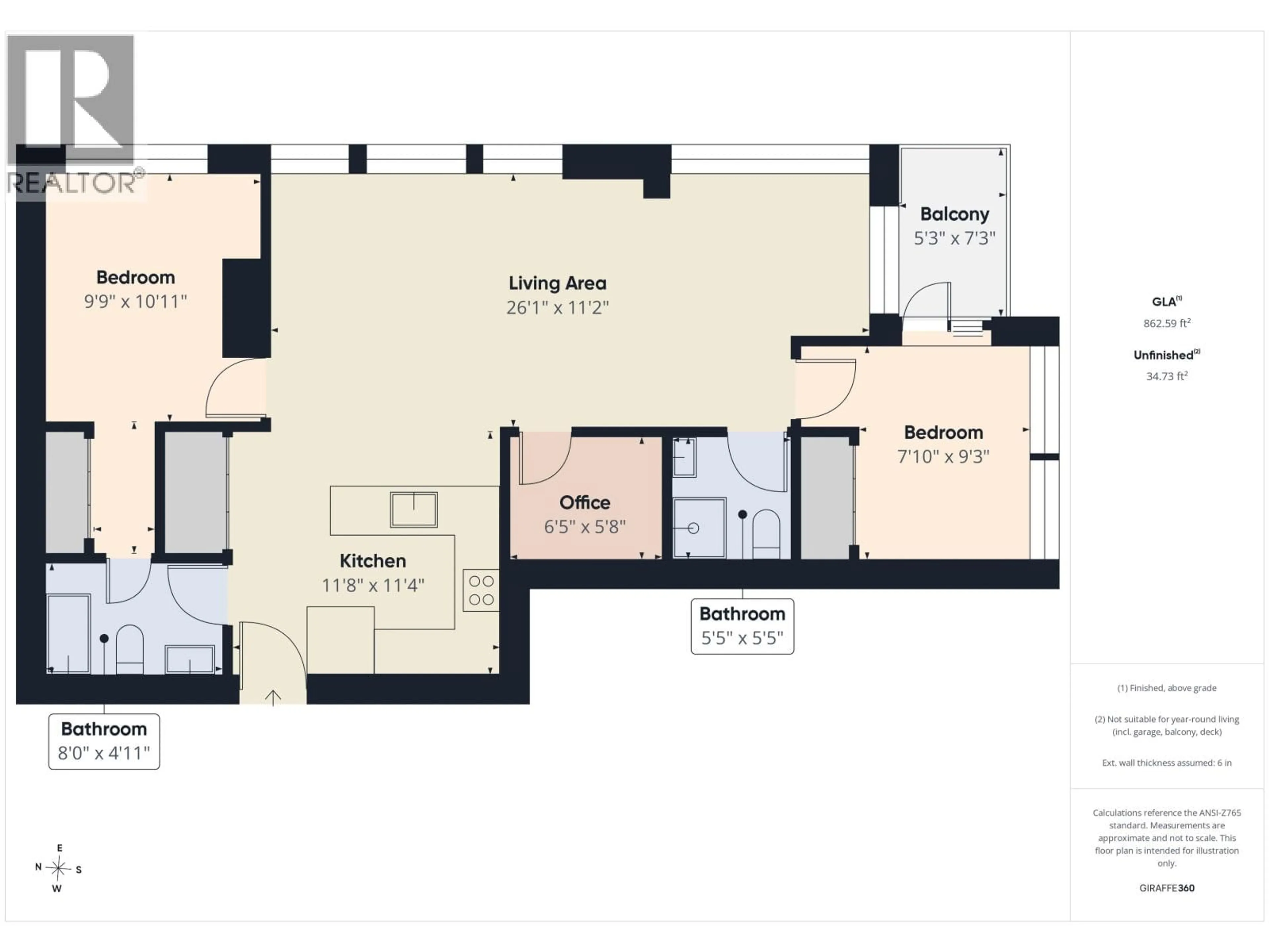 Floor plan for 2208 - 550 TAYLOR STREET, Vancouver British Columbia V6B1R1