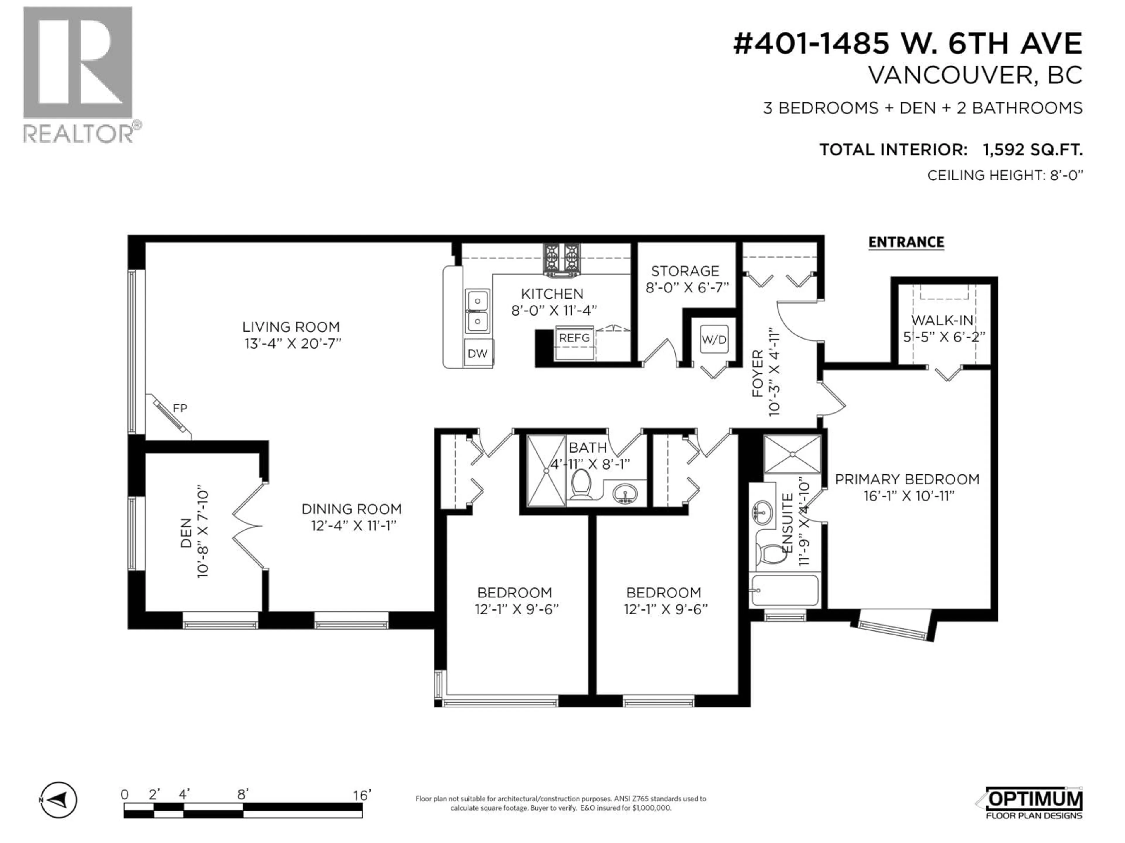 Floor plan for 401 - 1485 6TH AVENUE, Vancouver British Columbia V6H4G1