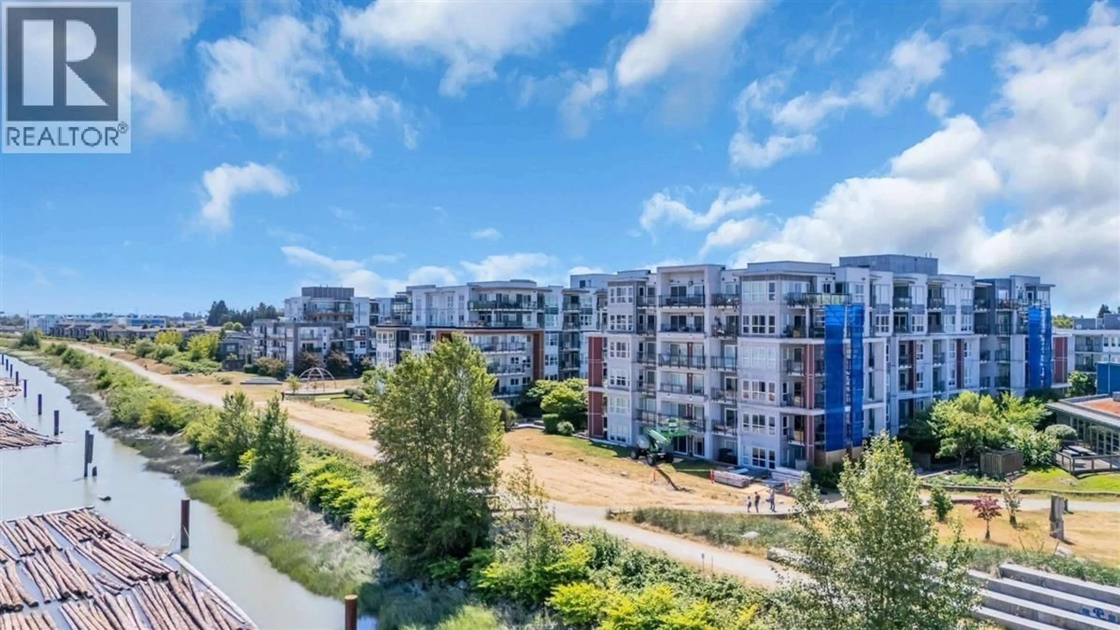 A pic from outside/outdoor area/front of a property/back of a property/a pic from drone, city buildings view from balcony for 503 - 10033 RIVER DRIVE, Richmond British Columbia V6X0L1